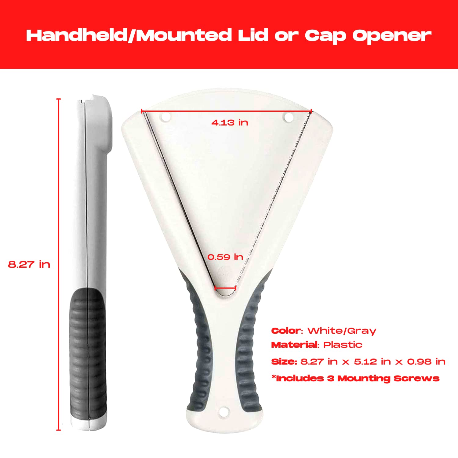 Jar Opener Kitchen Gadget, Ideal For Weak Hands Or Seniors With Arthritis, Easy To Use, Handheld Or Mountable, Opens Lids And Bo
