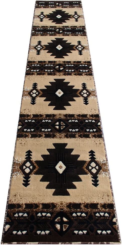 YHSF South West Native American Area Rug C318 (Berber, 2 Feet 4 Inches x 10 Feet 11 Inches)