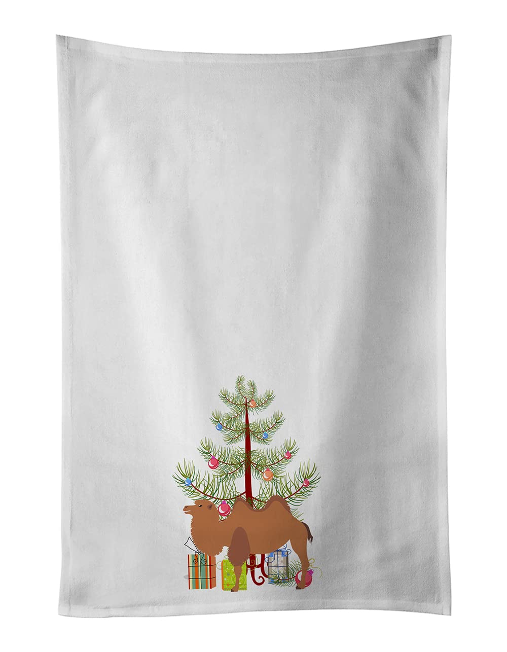 Bactrian Camel Christmas White Kitchen Towel Set of 2
