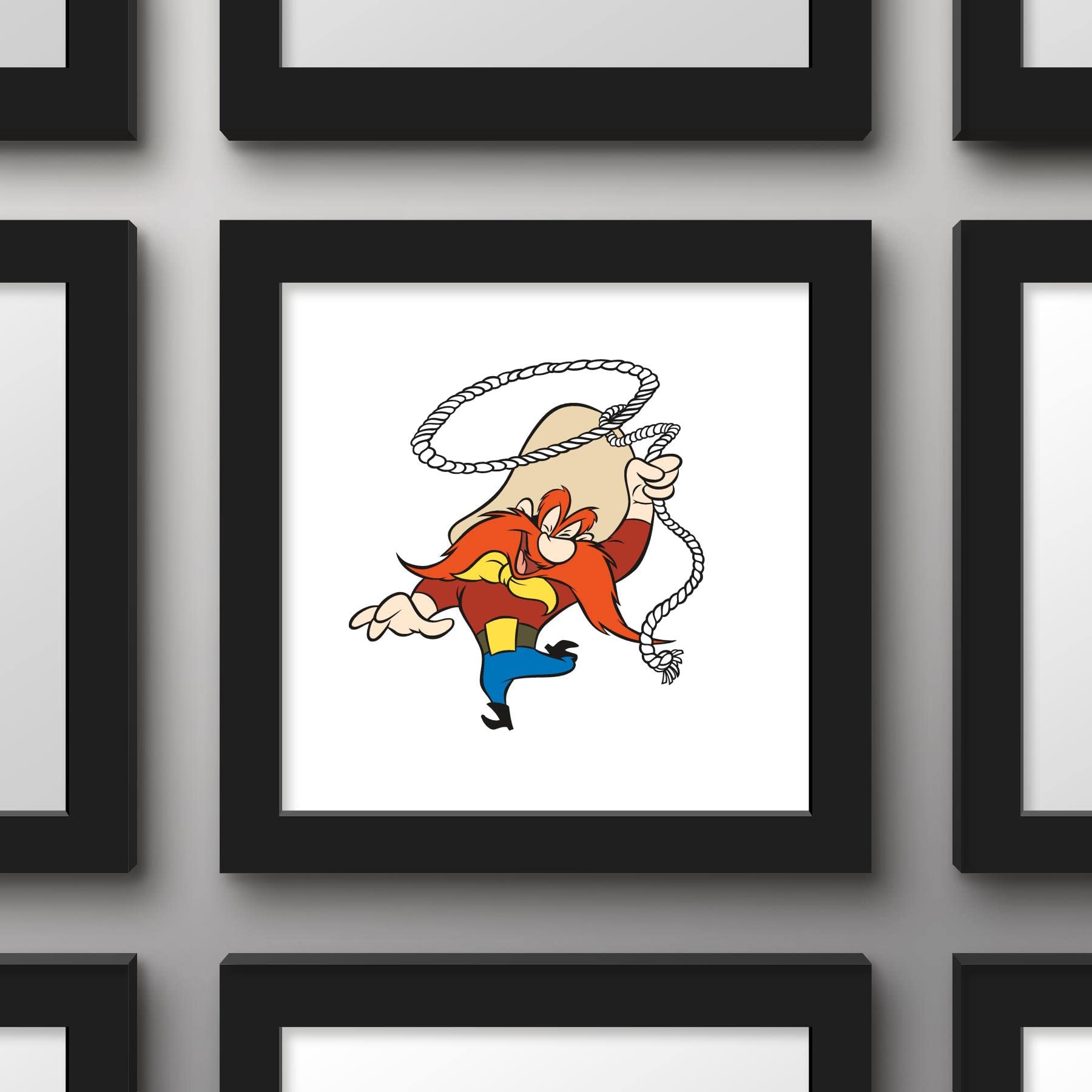Trends International Gallery Pops Looney Tunes - Classic Yosemite Sam Wall Art, Black Framed Version, 12'' X 12''