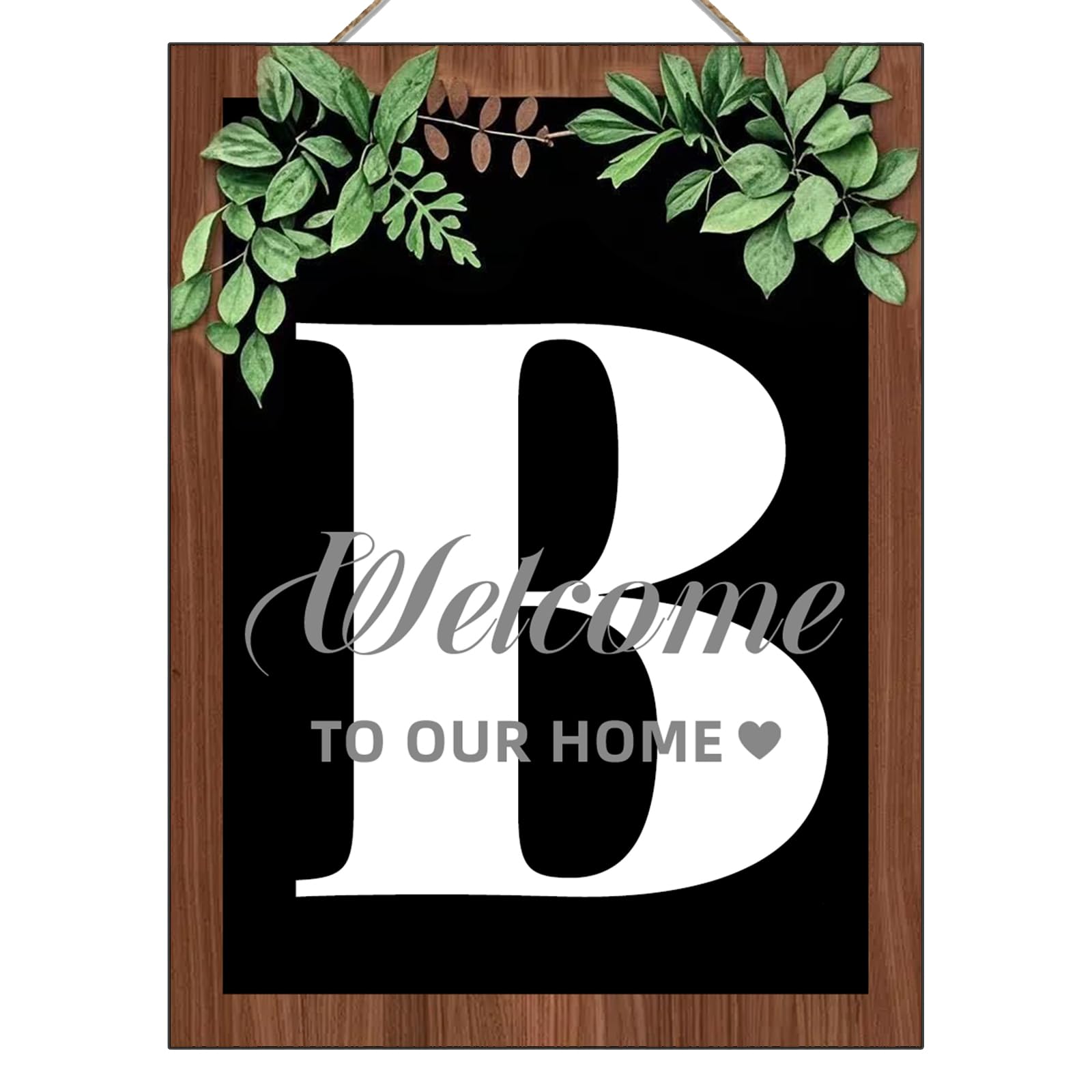 16'' x12'' Ultra Large Last Name All Year Front Door Wreath, Letter M Wooden Welcome Sign for Porch Farmhouse Spring Summer Fall