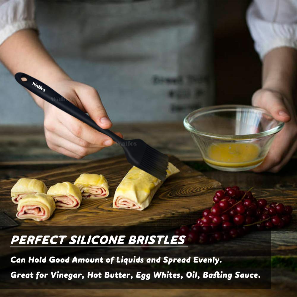 Walfos Silicone Basting Pastry Brush, Heat Resistant Pastry Brush Set, Strong Steel Core And One-Pieces Design, Perfect For Bbq