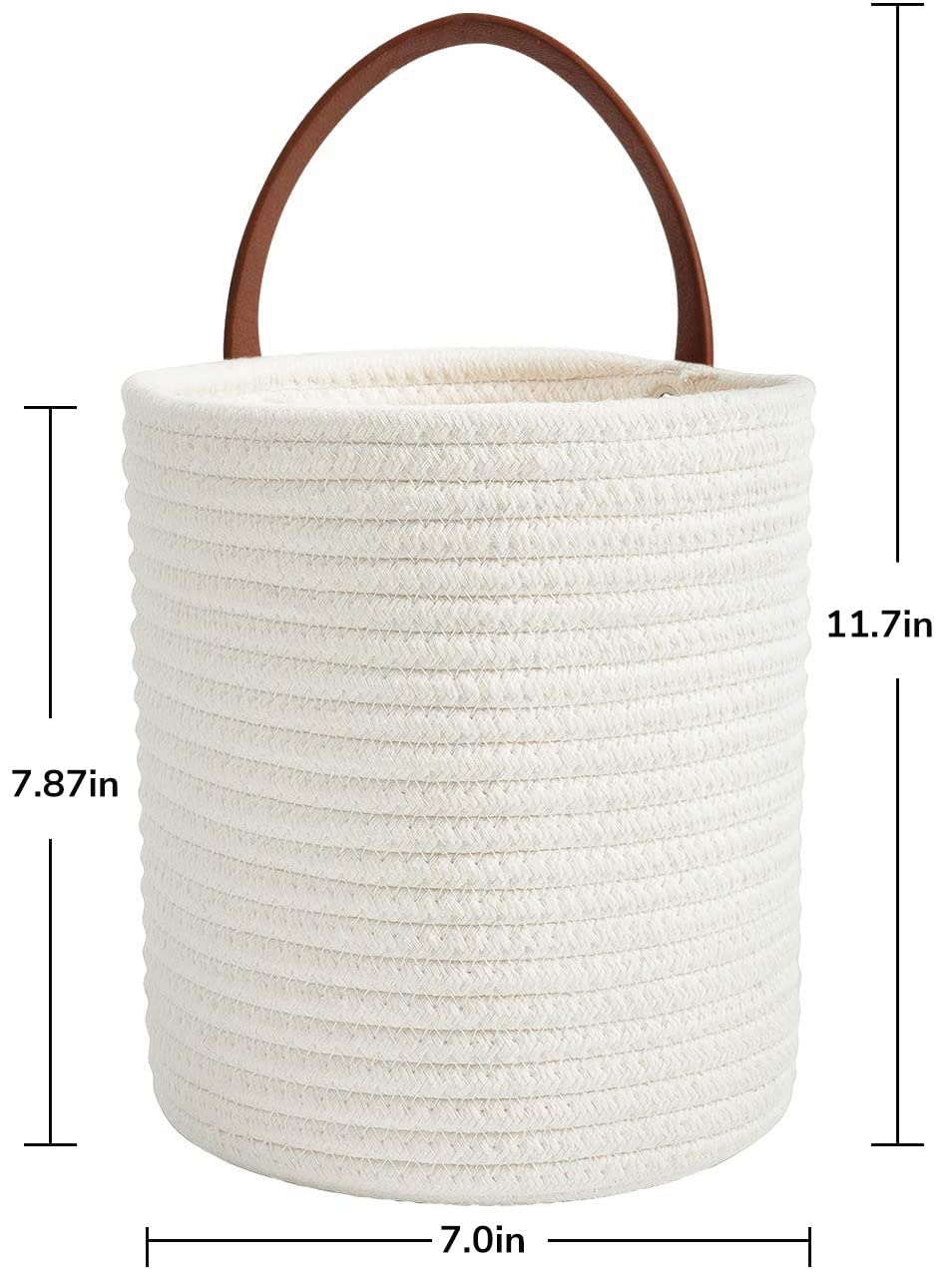 Goodpick 2Pack Rope Hanging Basket - Small Round Hanging Basket Storage For Key, Sunglasses, Wallet On Door - Modern Woven Baske