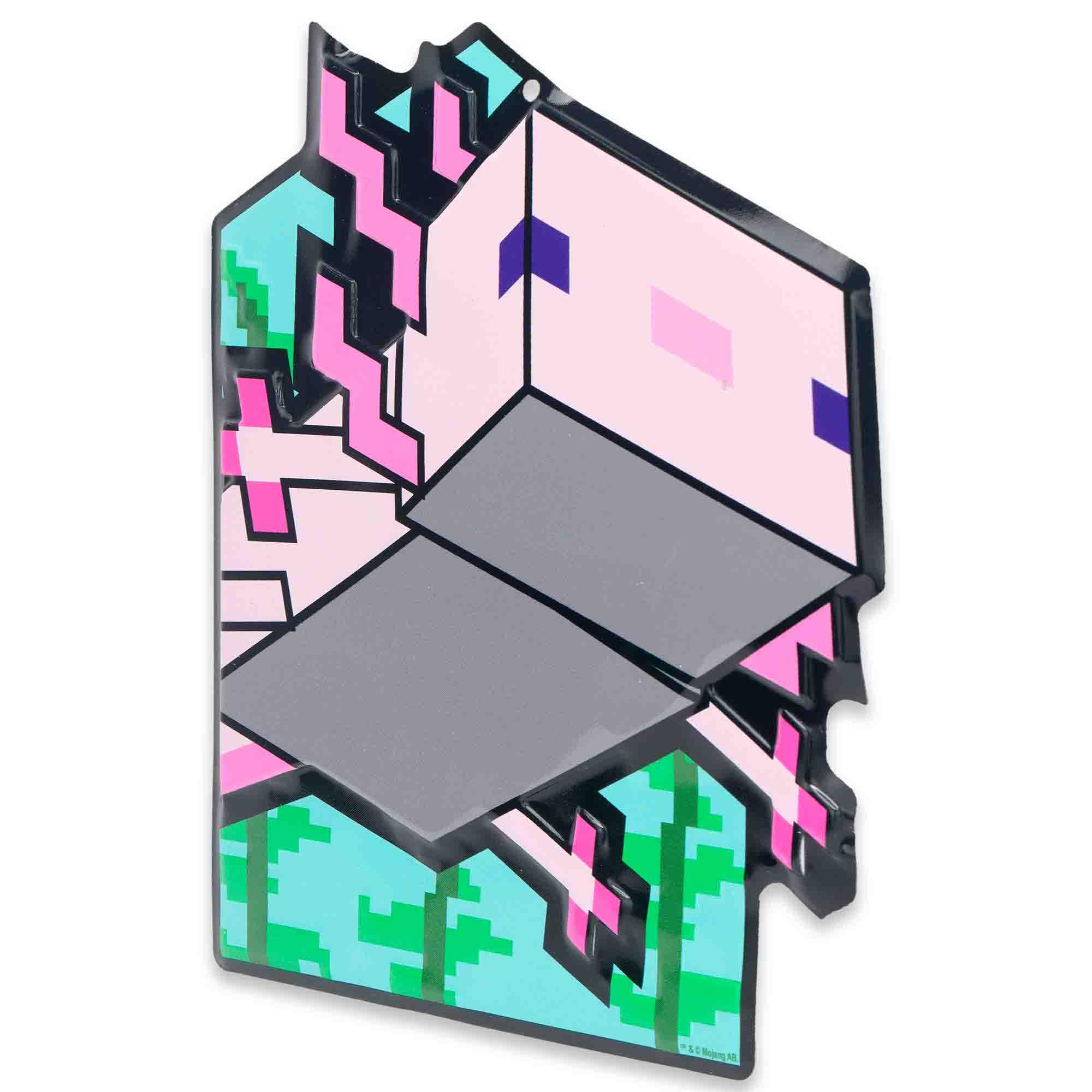 Open Road Brands Minecraft Axolotl Embossed Metal Sign - Fun Pink Axolotl Wall Art for Bedroom or Game Room