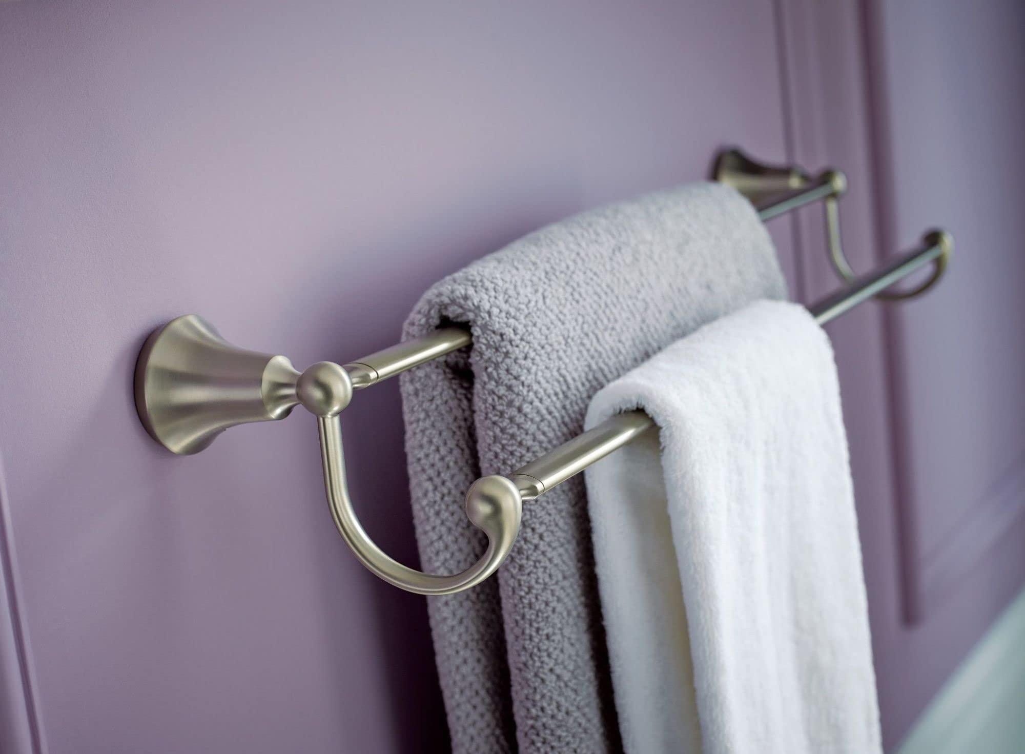 Moen CSI YB5222BN Wynford 24-Inch Double -Towel Bar  Brushed Nickel