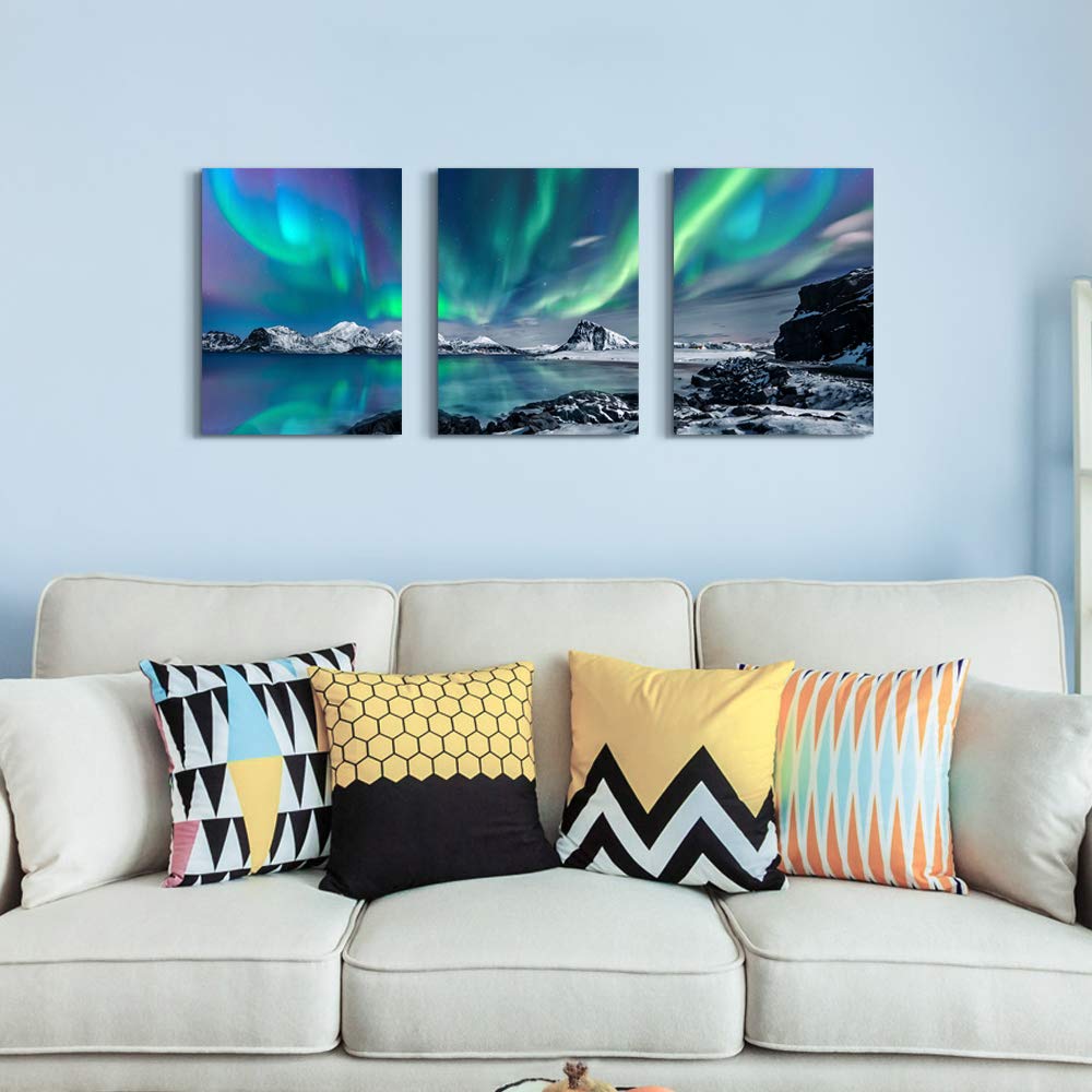 Farmhouse Canvas Wall Art For Bedroom Wall Decorations For Living Room Office Wall Decor Aurora Scenery Painting On Stretched An