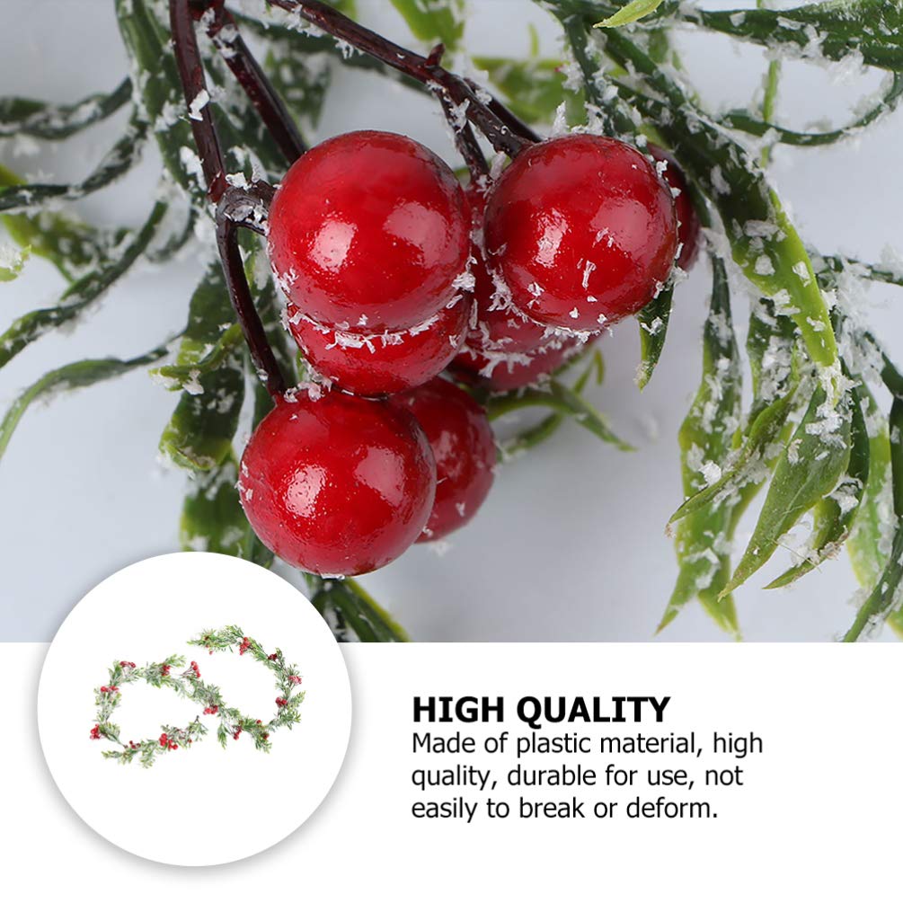 Christmas Artificial Garland, 5.2ft Artificial Holly Berry Garland Berries Leaves Door Xmas Wall Vine Swag for Outdoor Front Doo
