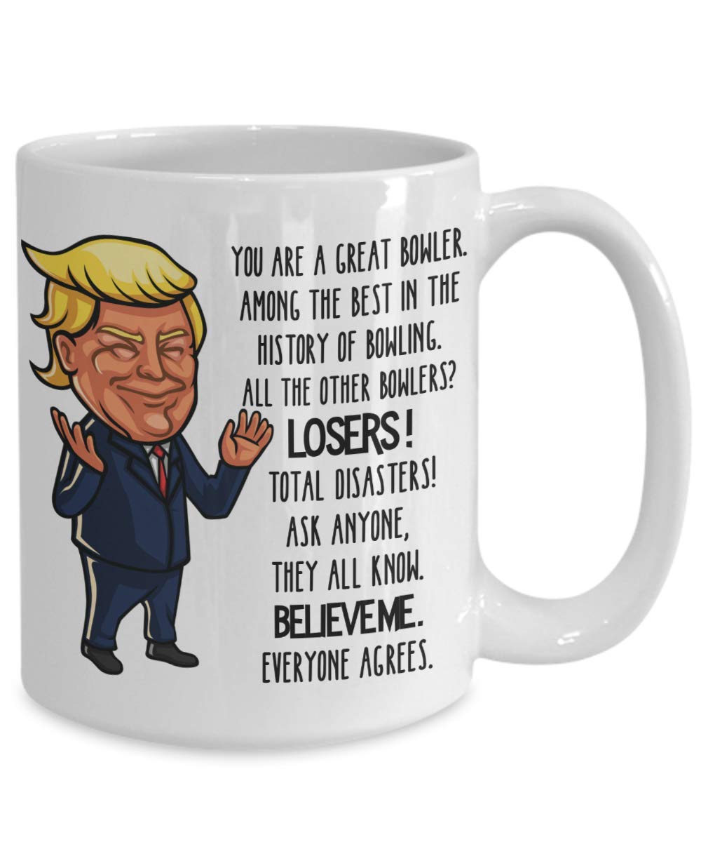 Trump Bowler Mug For Bowling Lovers Funny Coffee Comment Tea Cup Gag Gifts For Men And Women