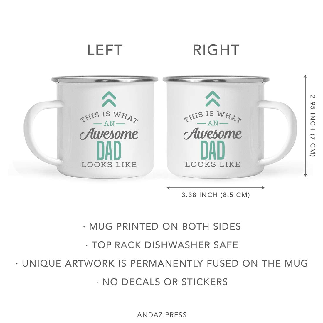 Andaz Press 11Oz. Stainless Steel Campfire Coffee Mug Gift, This Is What An Awesome Dad Looks Like, 1-Pack, Birthday Gift Ideas