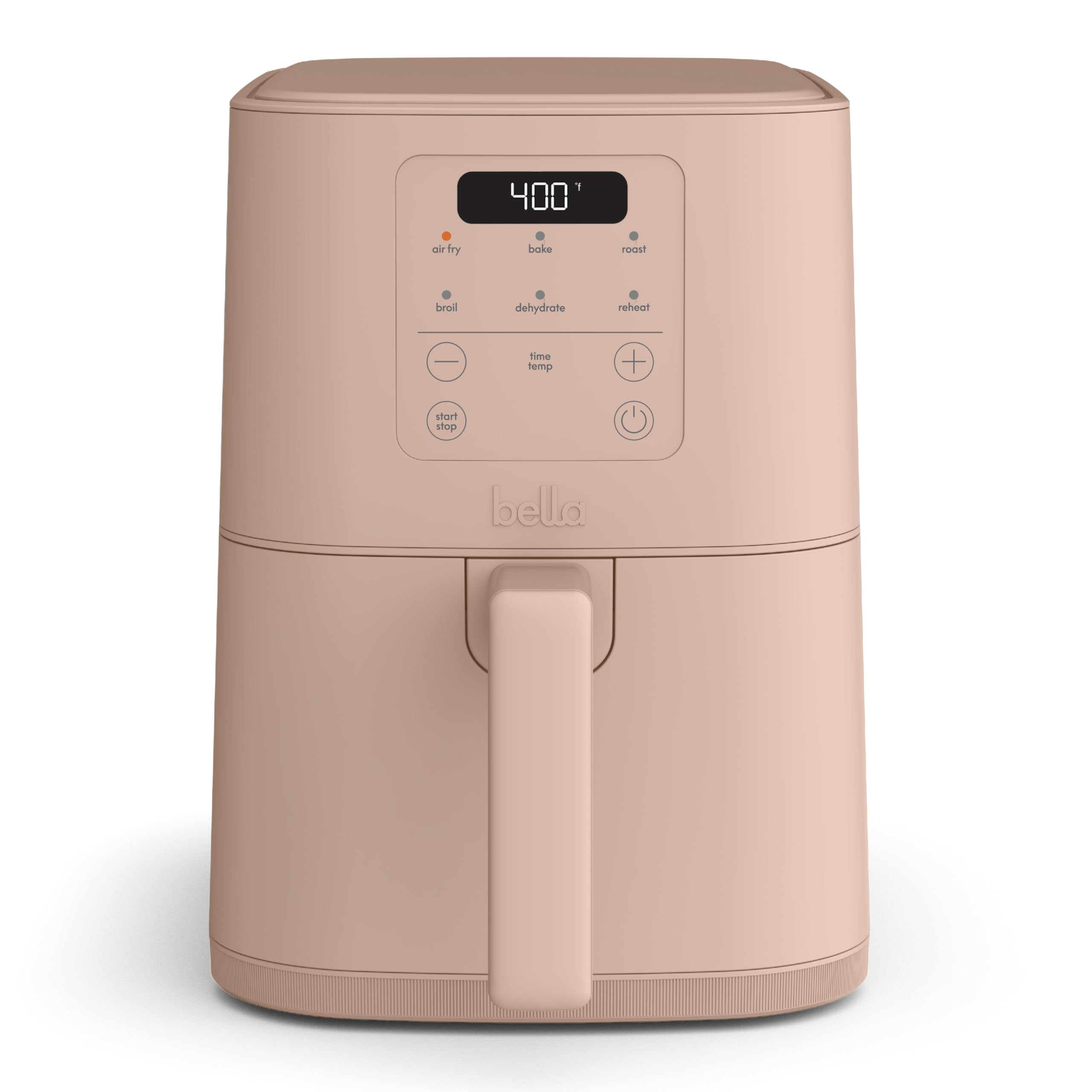 Bella 4Qt Slim Air Fryer, Fits-Anywhere Kitchenware, Evergood Ceramic Nonstick Coating, Adjustable Temperature, 6 Preset Cooking