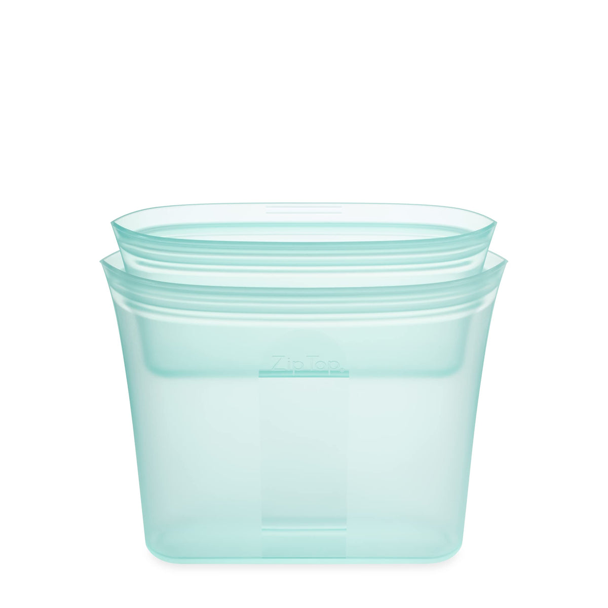 Zip Top Reusable Food Storage Bags | 2 Bag Set [Teal] | Silicone Meal Prep Container | Microwave, Dishwasher And Freezer Safe |