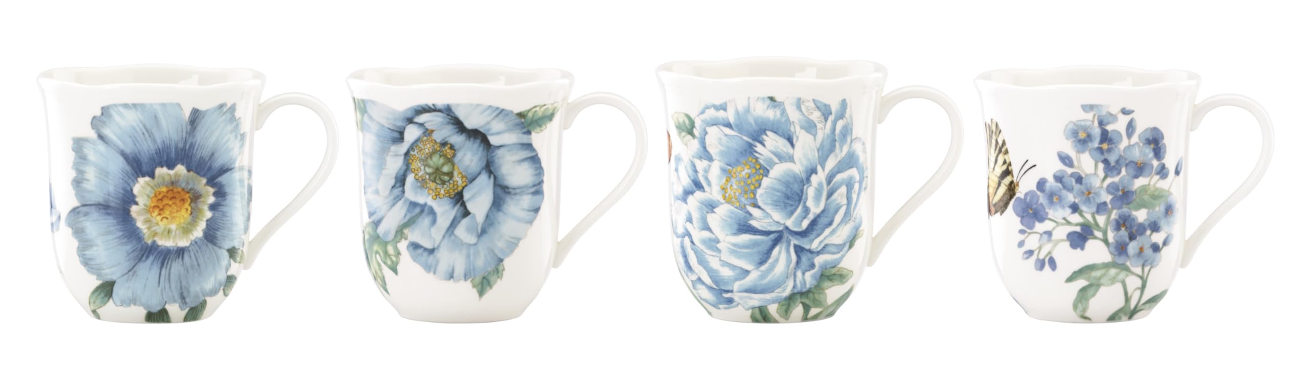 Lenox 833418 Butterfly Meadow Blue 4-Piece Mug Set