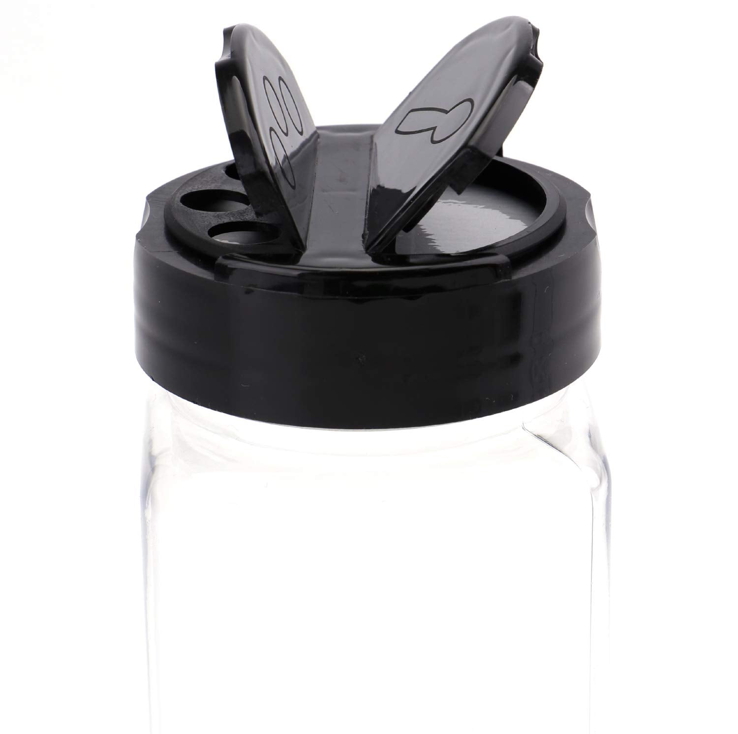 Bekith 16 Pack 9 Oz Plastic Spice Jars With Black Cap, Plastic Spice Bottles Empty Seasoning Containers For Storing Spice, Herbs