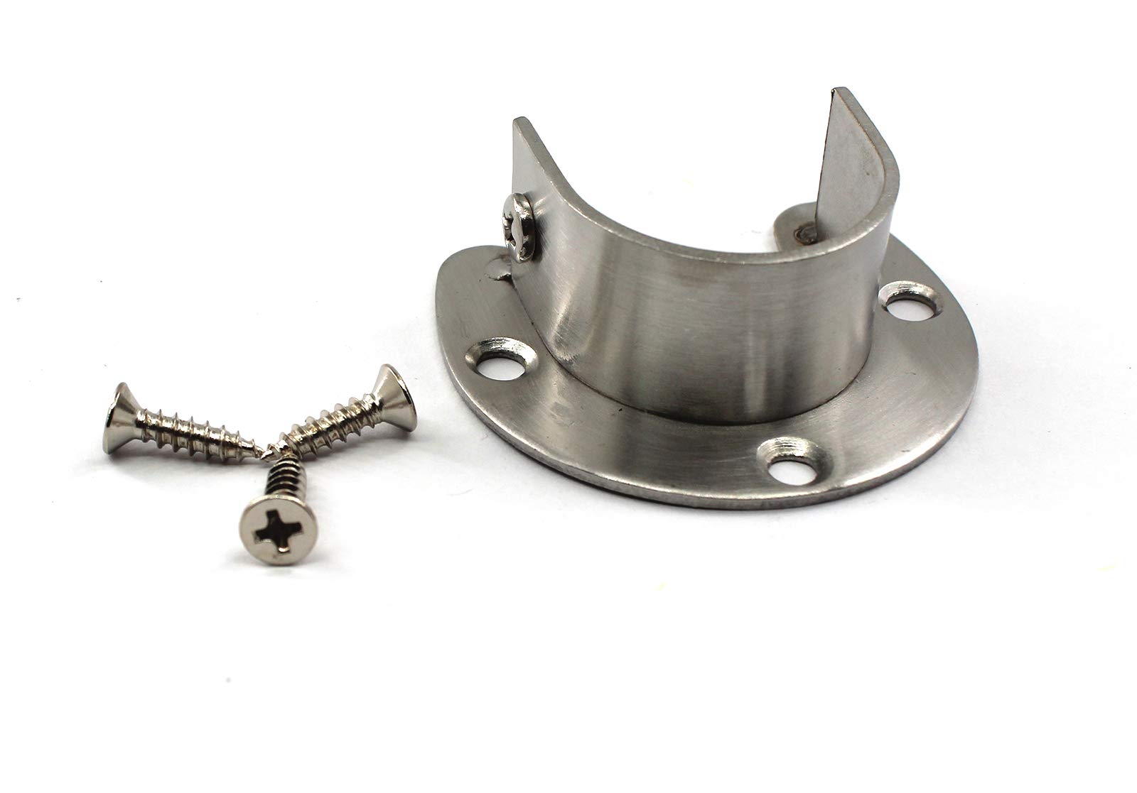 Annakideya Pack Of 4 Pcs Of 304 Stainless Steel Heavy Duty Wardrobe Rod Bracket Closet Shelf Support Flange Rod Holder Rod End S