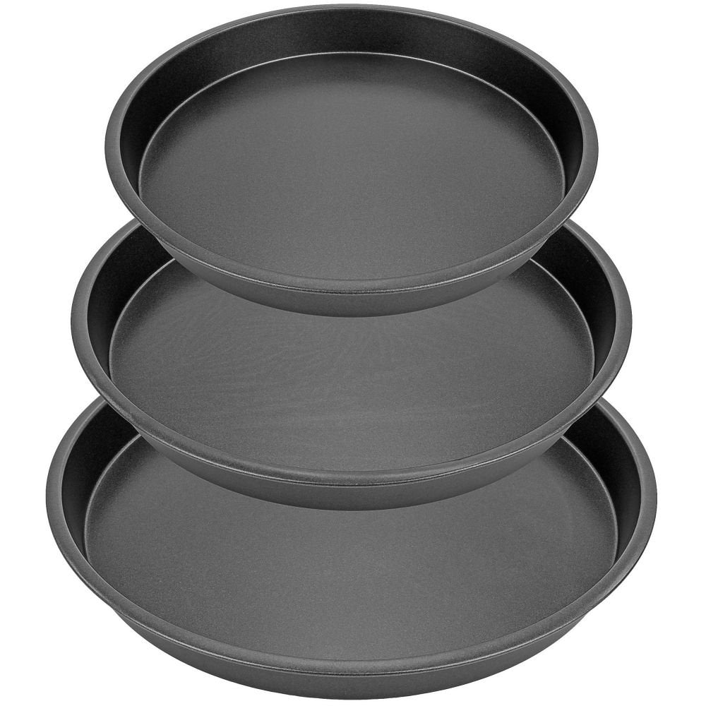 Southern Homewares Non-Stick Round Cake Baking Pan Cookie Sheet Set - Easy Clean Bakeware, 3 Pieces 8-Inch 9-Inch 10-Inch
