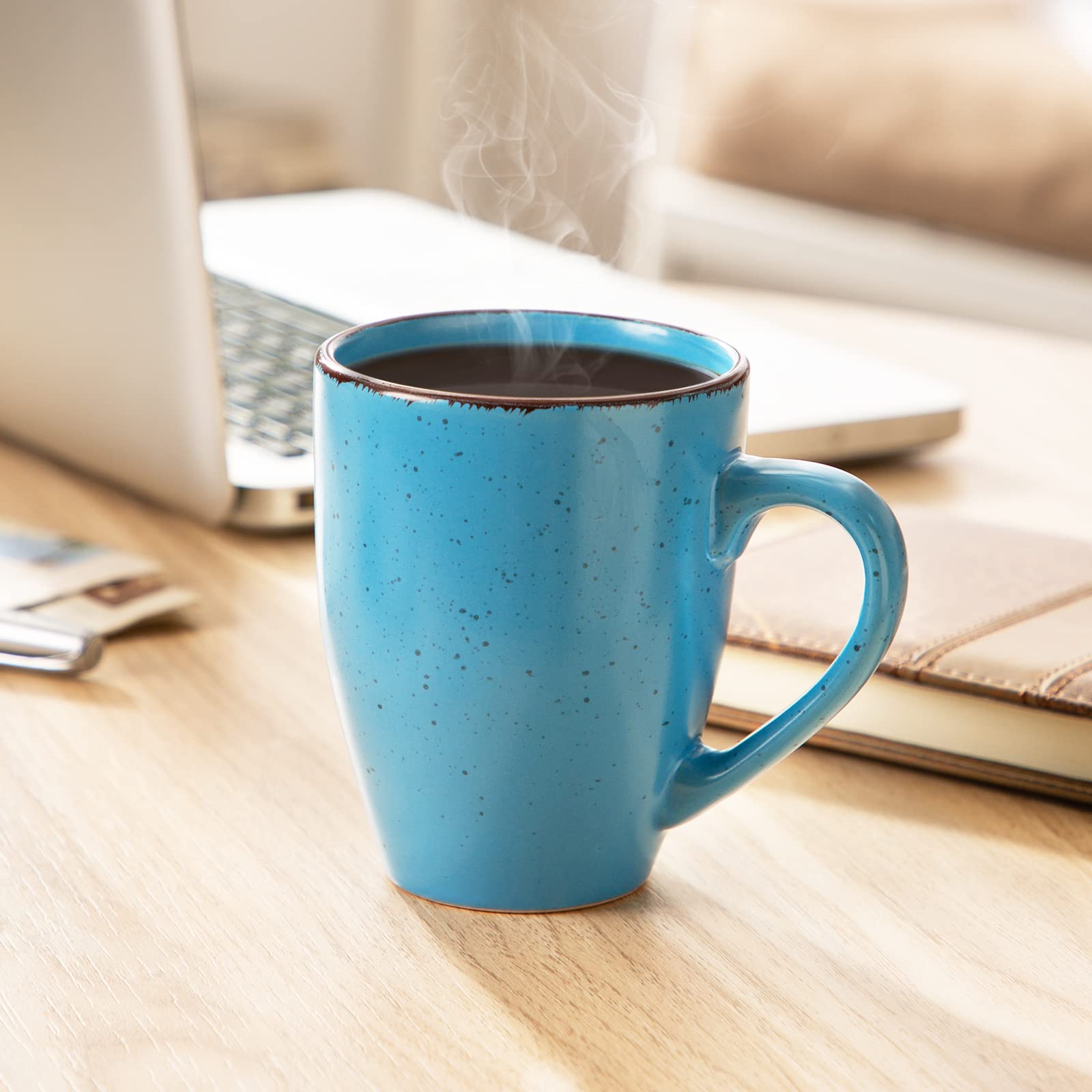 Vancasso Moda Coffee Mugs Set Of 6-12 Oz Ceramic Coffee Cups For Cappuccino, Latte, Tea, Microwave & Dishwasher Safe, Assorted C