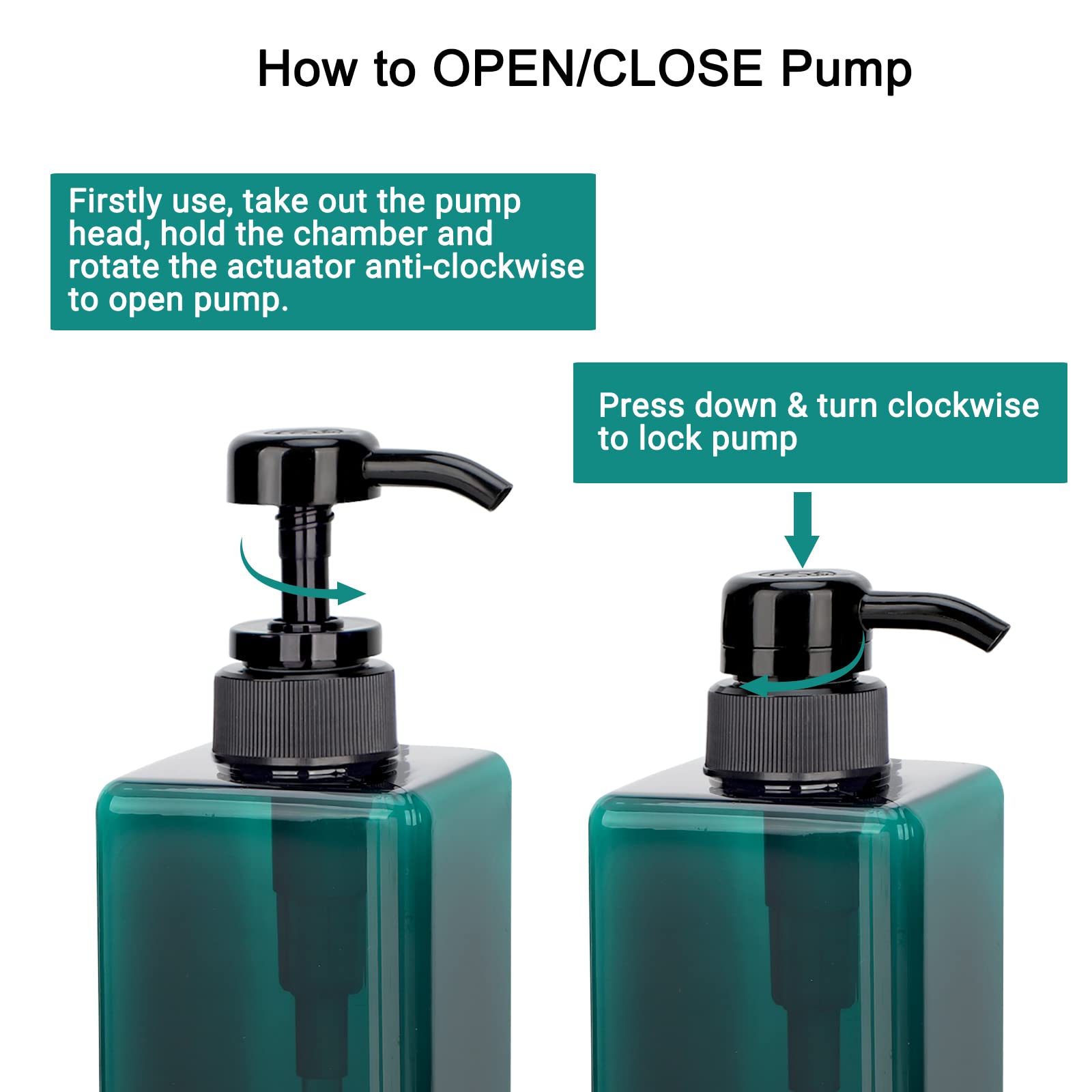 Suream Shampoo Dispenser Bottle - 22Oz/650Ml, Plastic Body Lotion Bottles With Pump, 3Packs Large Capatity Empty Containers For