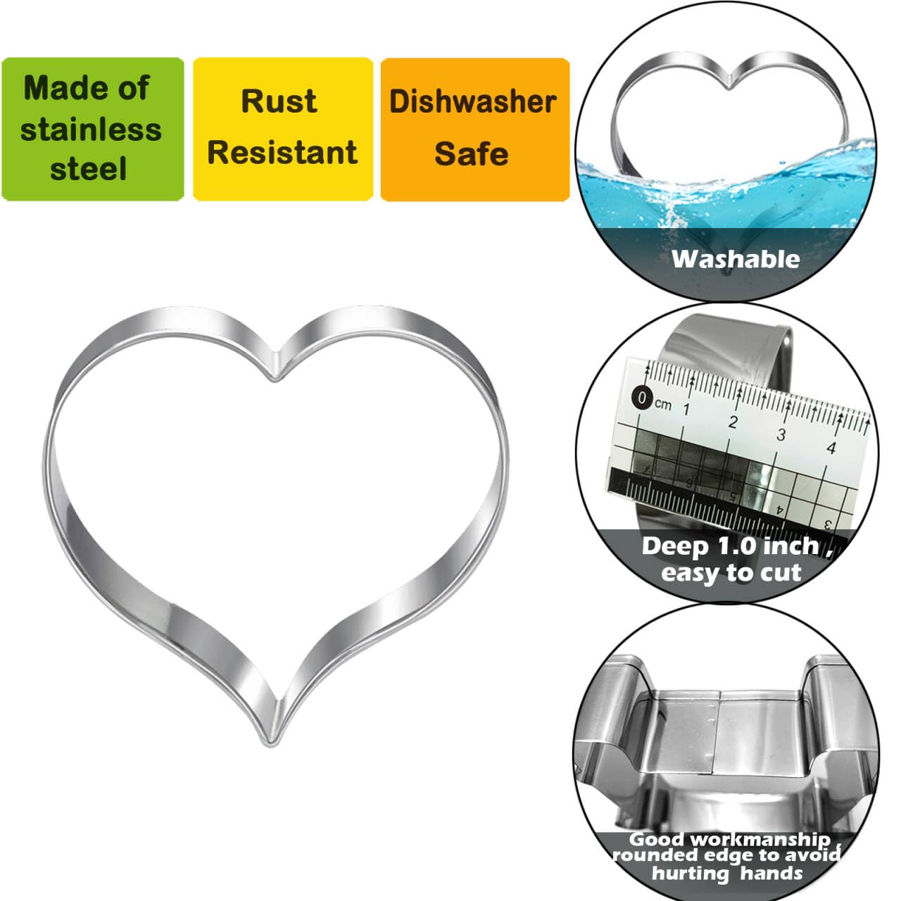 Lubtosmn Large Coffee Cup Cookie Cutter Set-4 Piece-Coffee Mug, Hot Cocoa Mug, Lette, Teacup Cookie Fondant Biscui Cutters