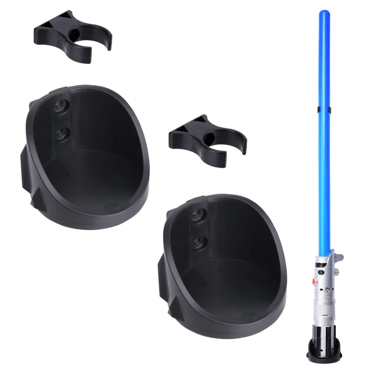 Lekusha Vertical Lightsaber Holder Wall Mount Display Light Saber Rack Hook Stand, Compatible For Any Lightsabers, Black Pack Of