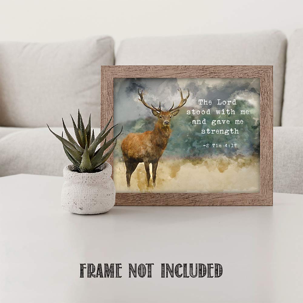 Tj Originals - For God Has Not Given, The Lord Stood With Me, 2 Timothy, Christian Bible Quote, Bible Verse Wall Print, Unframed
