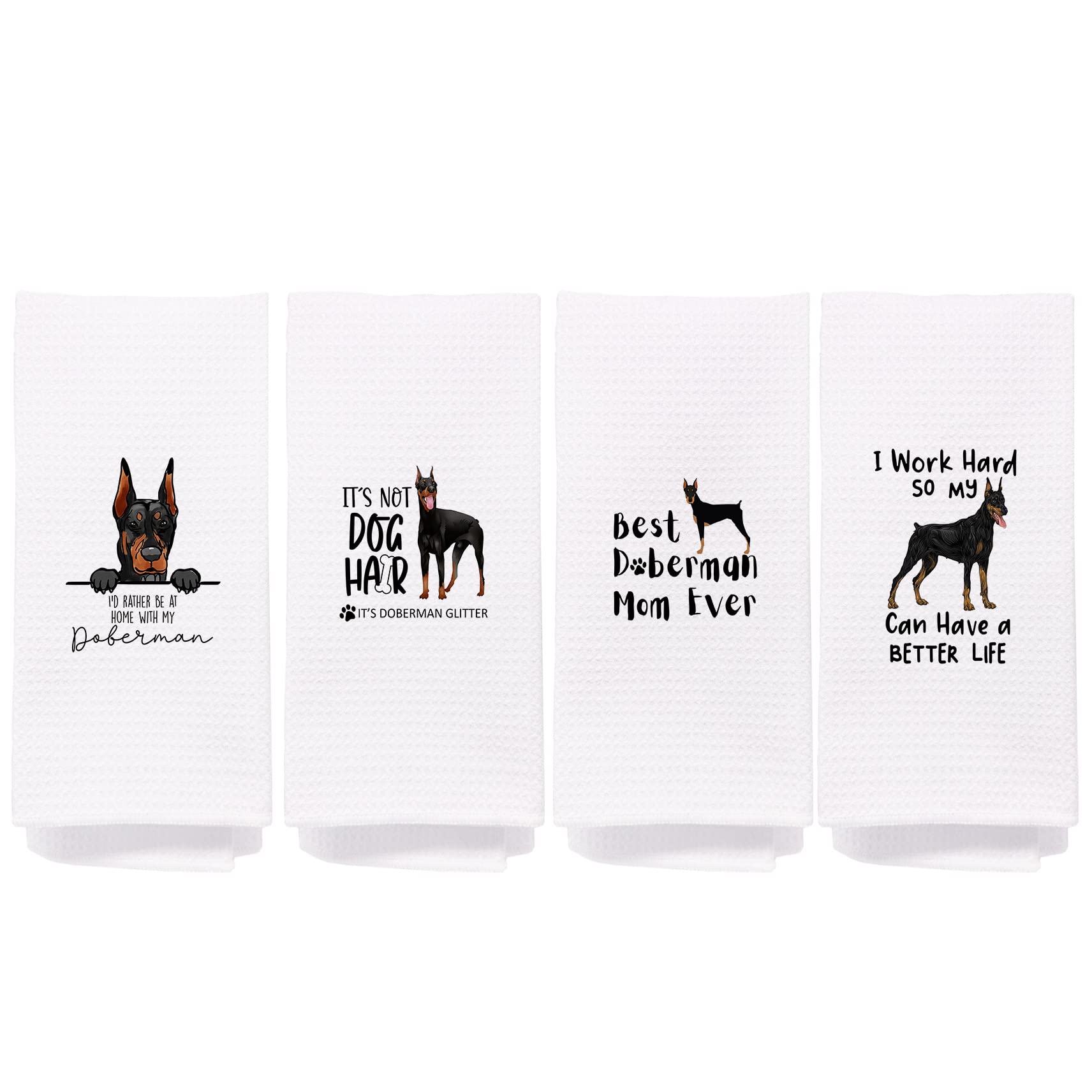 Negiga Doberman Gifts,Doberman Gifts For Women,Kitchen Towels,Kitchen Towels And Dishcloths Sets,Towels Sets Of 4