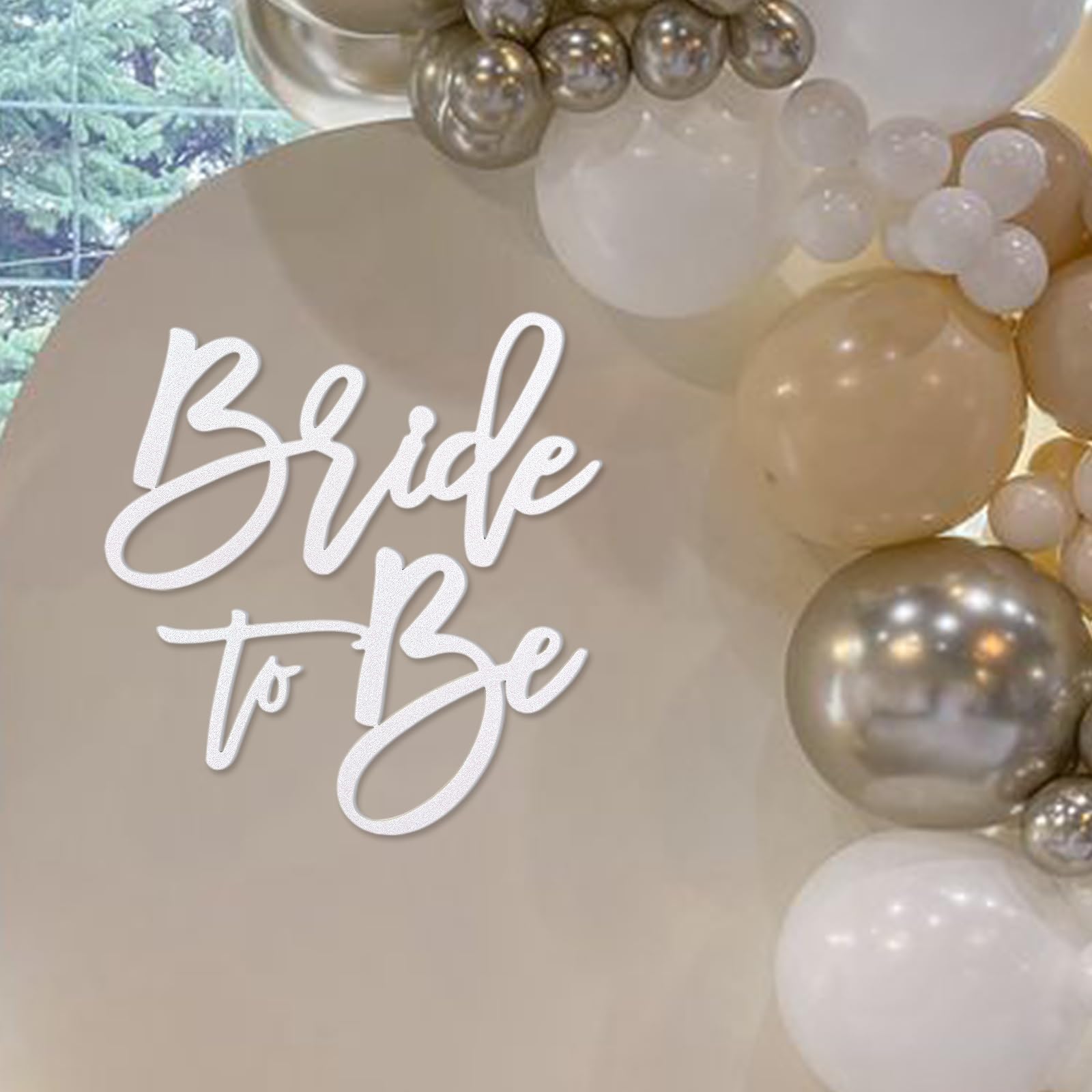 MASTRON Bride to Be Sign - Glitter White Felt Letters Bridal Shower Sign for Backdrop Bride to Be Sign Letters for Balloon Arch 