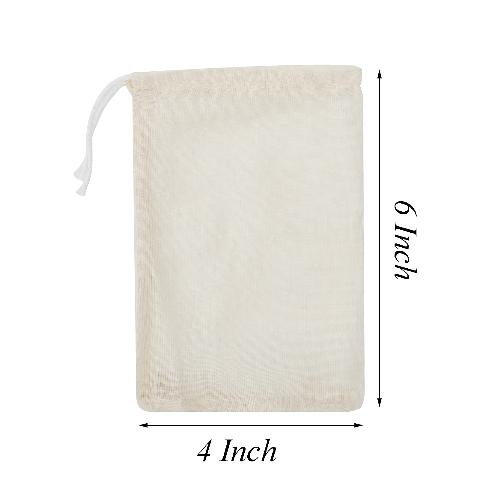 LOOKSGO 25 Pcs 4x6 Inch Muslin Bag Sachet Bag for Party Wedding Home Supplies Cotton Drawstring Bags for Jewelry