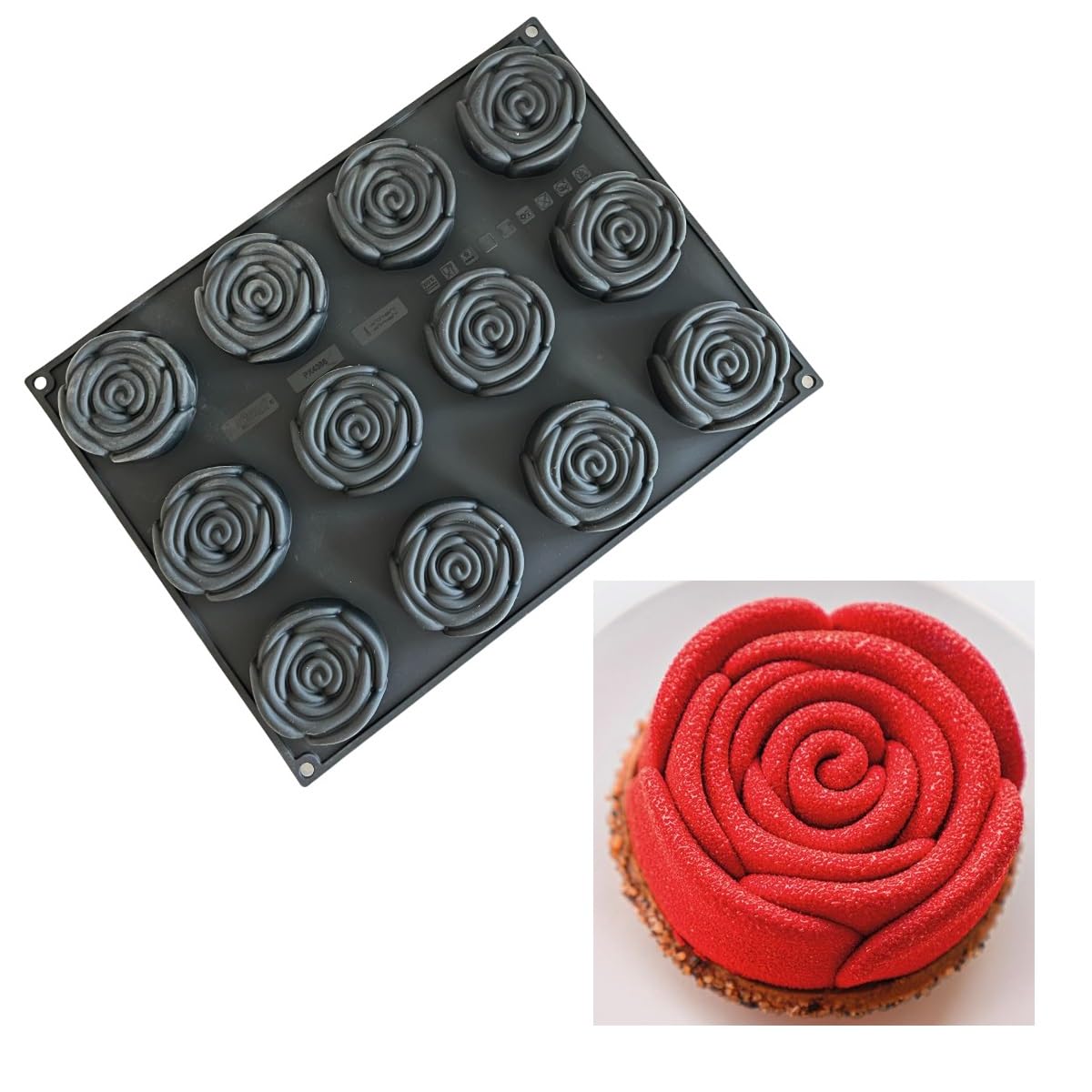 Pavoni Px4386 Pavoflex Silicone Baking Mold Freezing Mould, La Vie En Rose