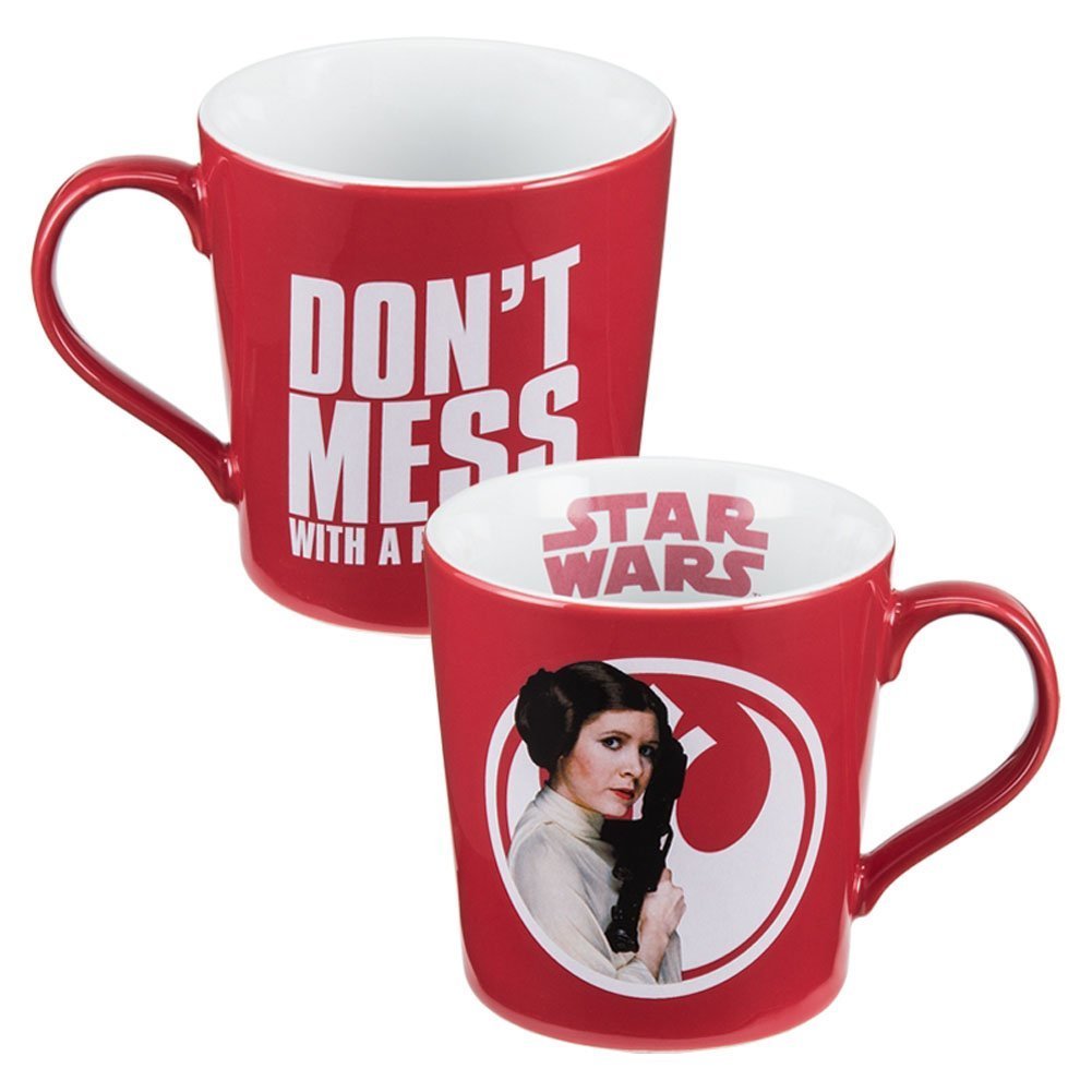 Vandor Star Wars Princess Leia 12 Ounce Ceramic Mug  Red/White