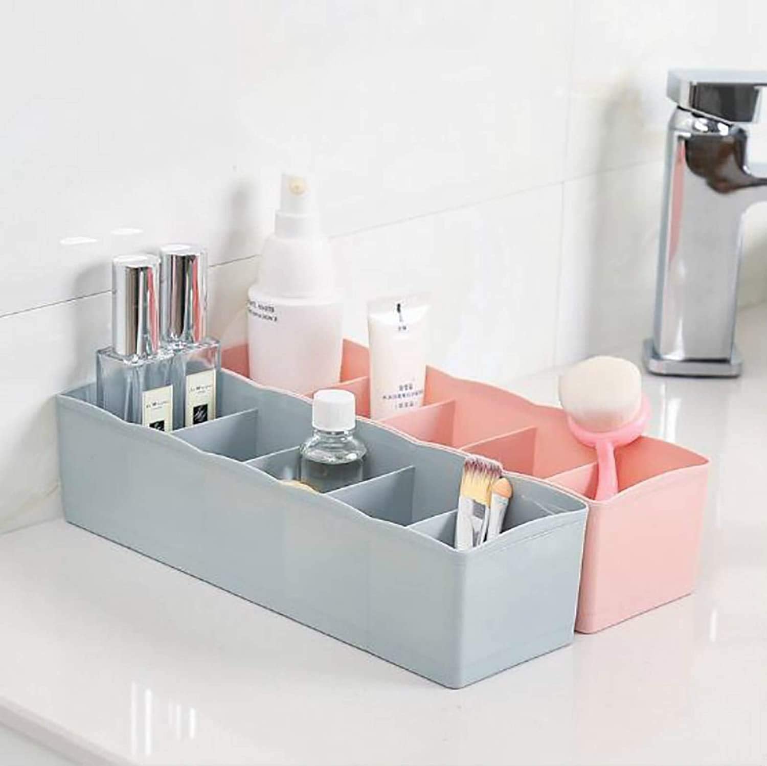 Ascension  5Grid Plastic Storage Box Drawer Organizer Plastic Tie Bra Underwear Socks Drawer Storage Box Creative Socks Organiz