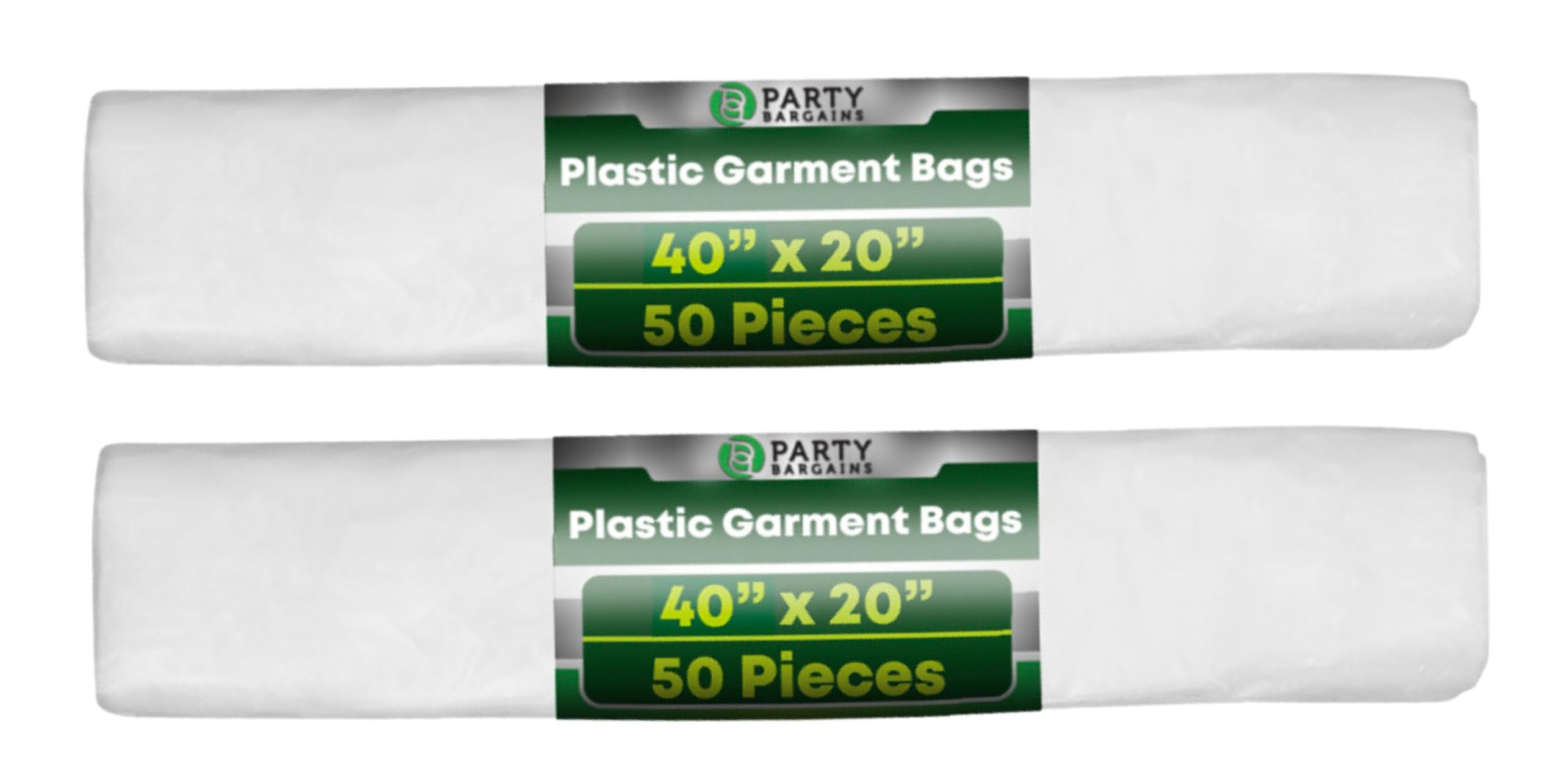 Party Bargains 40X20 Inch Clear Plastic Garment Bags, 100 Pack