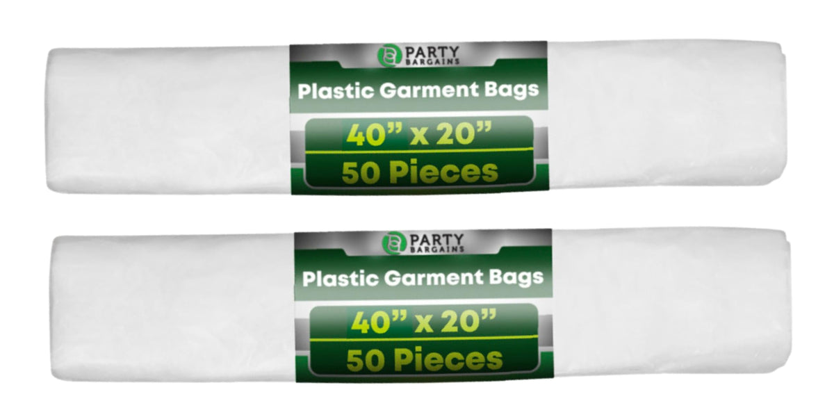 Party Bargains 40X20 Inch Clear Plastic Garment Bags, 100 Pack