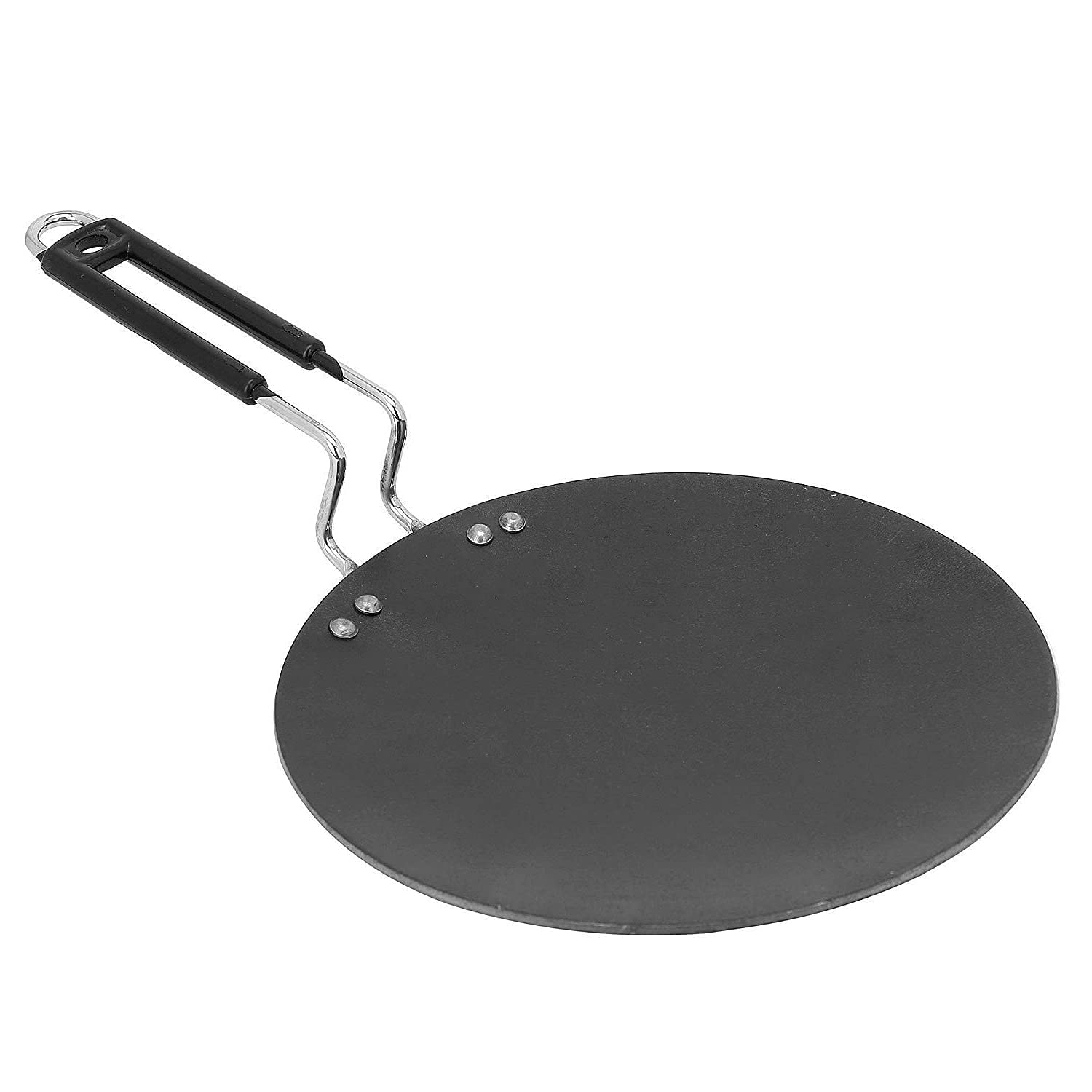 Roti Tawa Induction Base Tawa For Roti Paratha Chapati Phulka Omelette (Color Black) Handle Tava Wider Base Cast (Stainless Stee