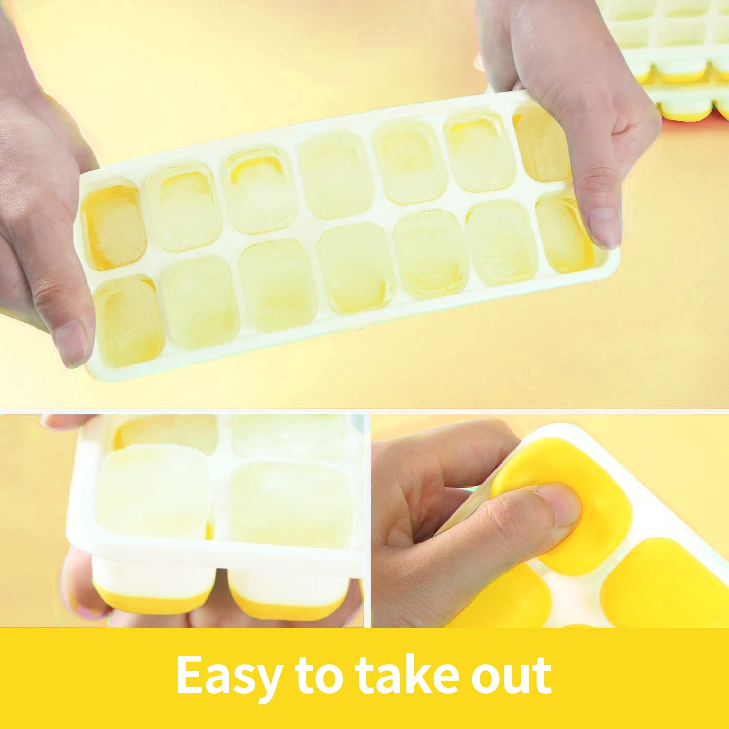 Vehhe Silicone Ice Mold, Ice Cube Tray Silicone Coffee, Ice Cube Tray Food Grade Material, Ice Trays For Freezer, Stackable Ice