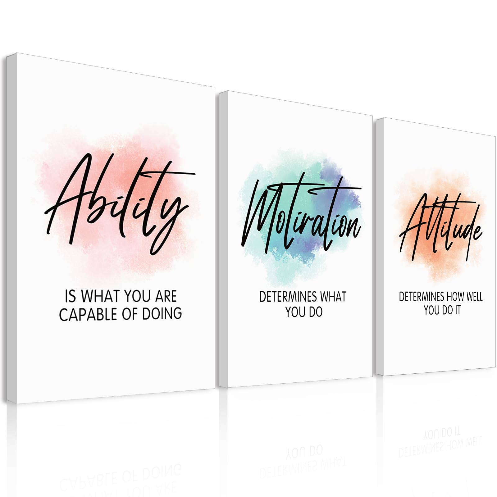 Gednzib Inspirational Wall Decor Motivational Wall Art For Office Wall Art - 3 Piece Canvas Wall Art Prints, Framed Poster For B