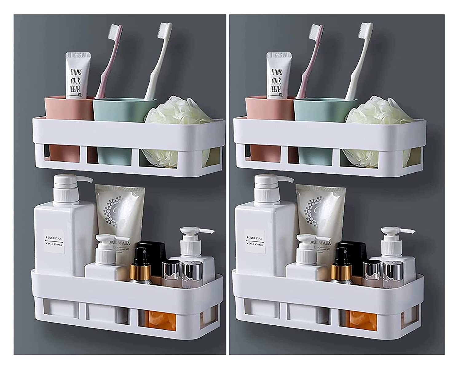 Emorsky Multipurpose Wall Mount Bathroom Shelf And Rack For Home And Kitchen. Self Adhesive Sticker Support Without Drilling. Ba