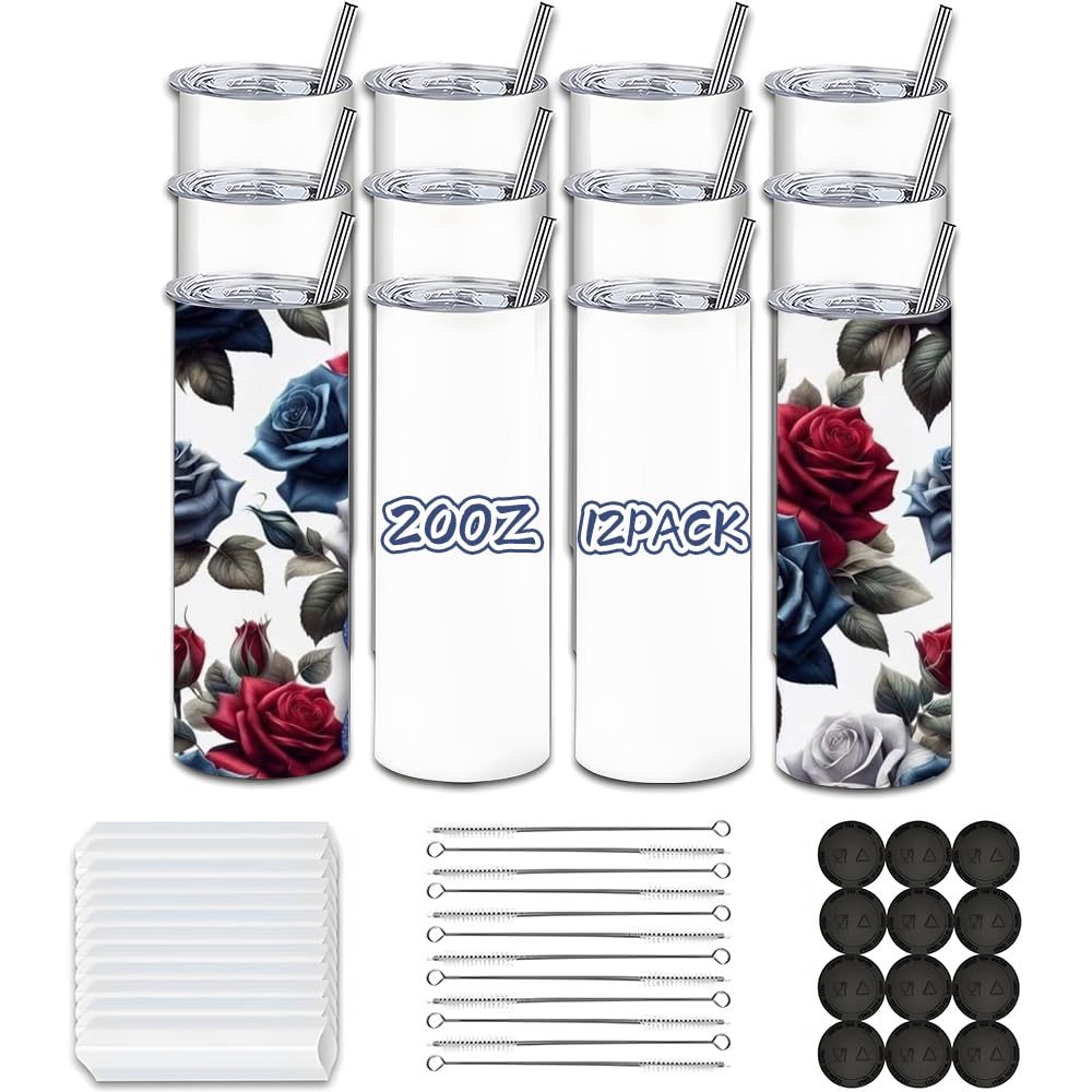 Kocdam 20oz Sublimation Tumblers Blanks Products Stainless Steel Double Wall Sublimation Tumblers with Lids and Straws Polymer C