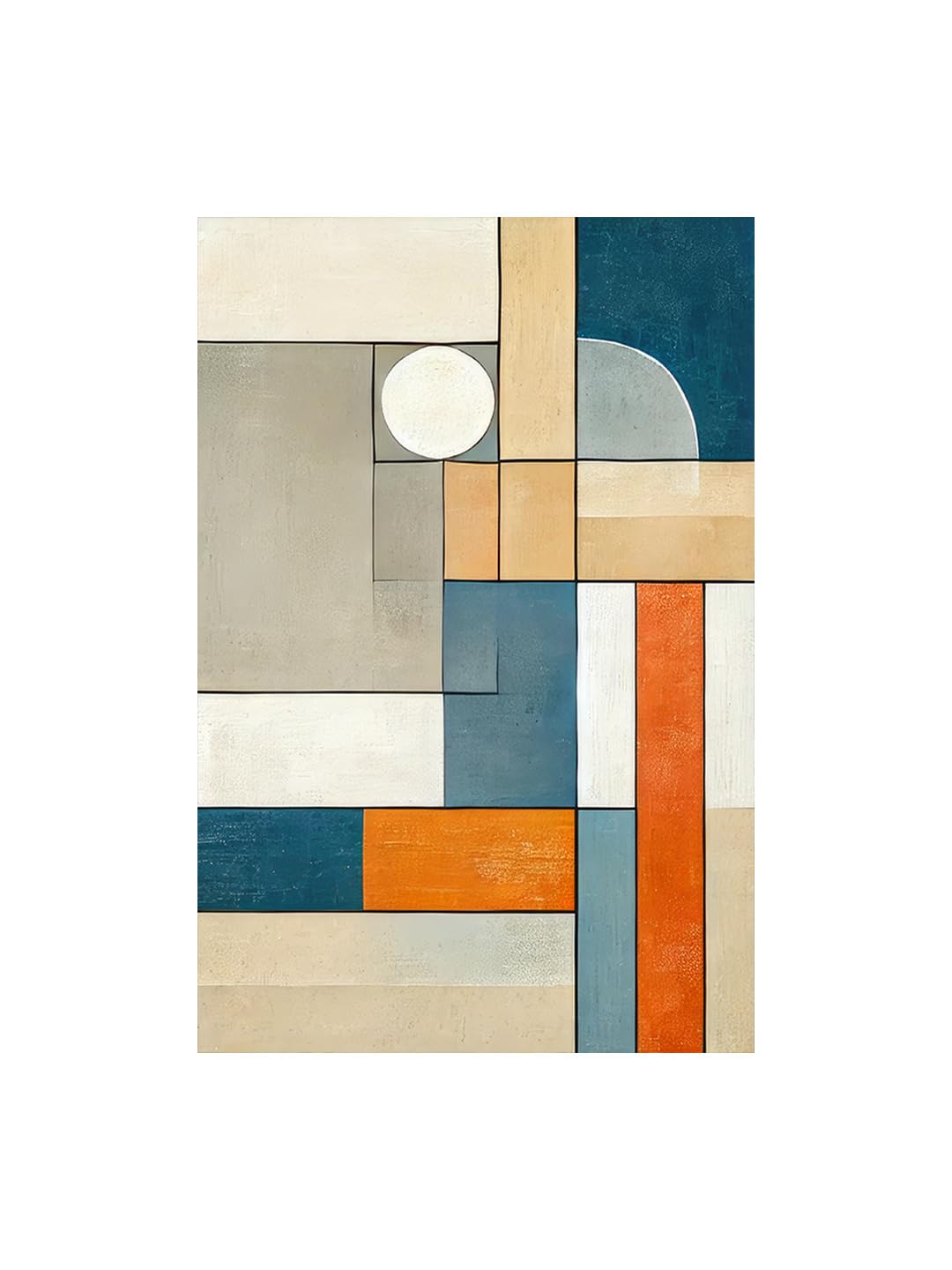 999Store Abstract Geometric Canvas Art In Warm Tones - Stylish Wall Decor For Contemporary Homes(24X36 Inch_ Canvas) Flp24360731