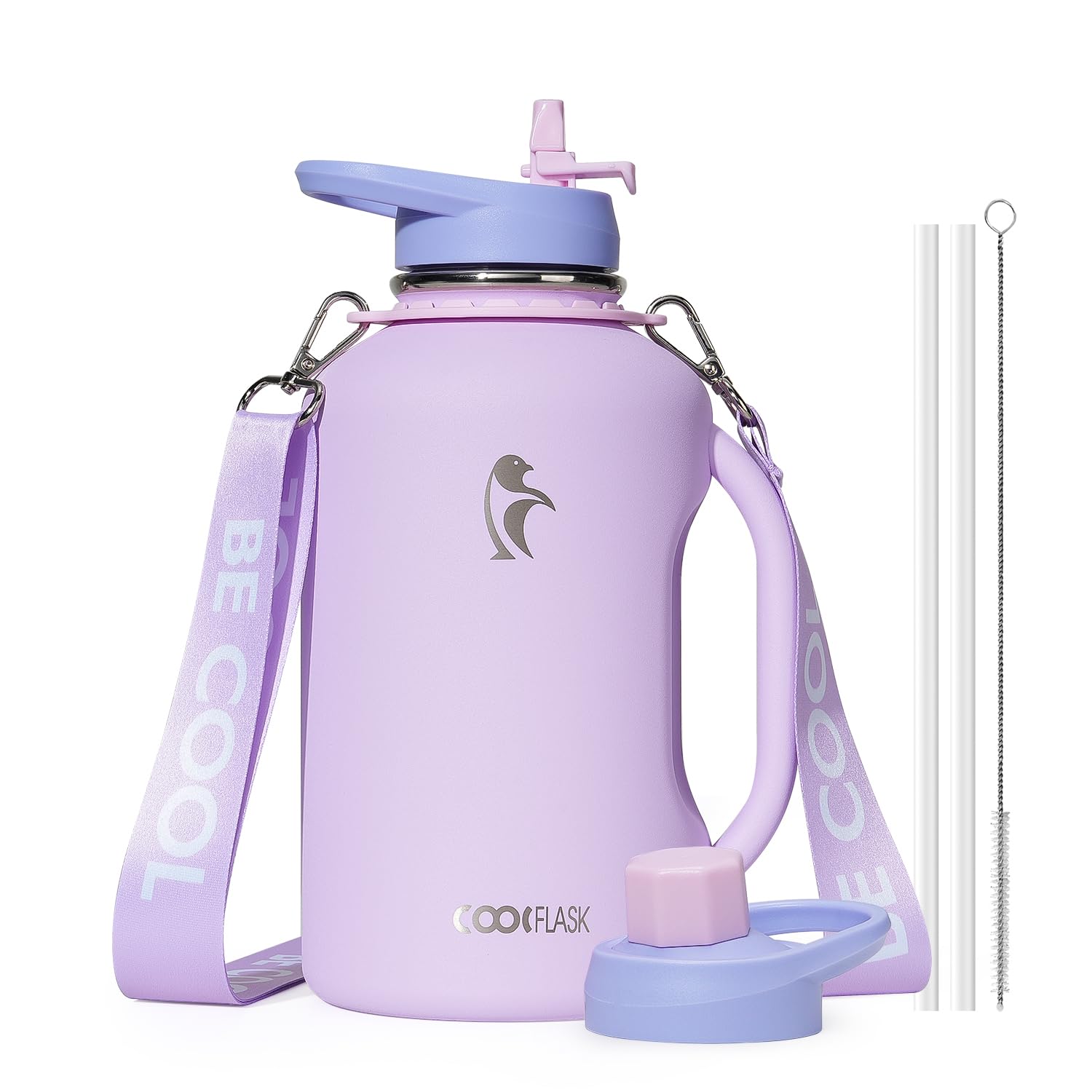 Coolflask 64 oz Water Jug with Handle, Half Gallon Insulated Water Bottle