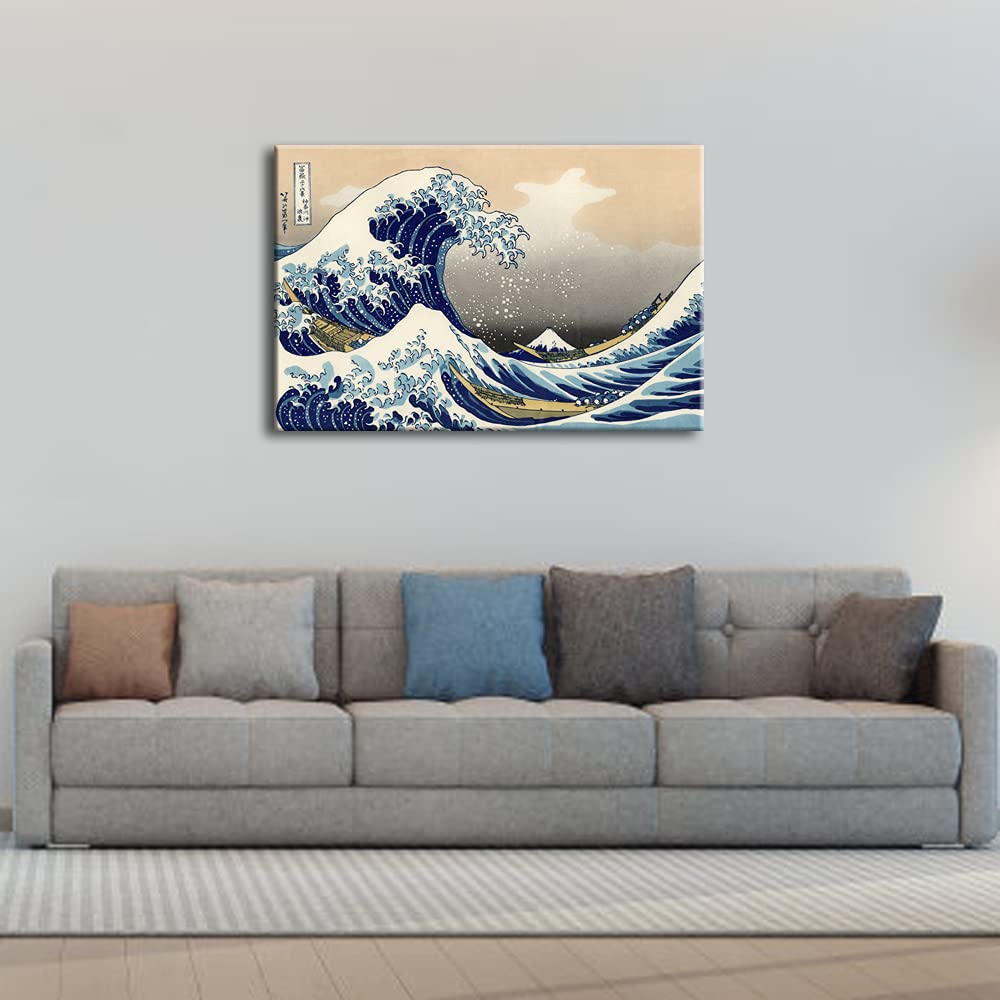 Wieco Art Great Wave Of Kanagawa Katsushika Hokusai Giclee Canvas Prints Wall Art Abstract Seascape Pictures Paintings For Livin