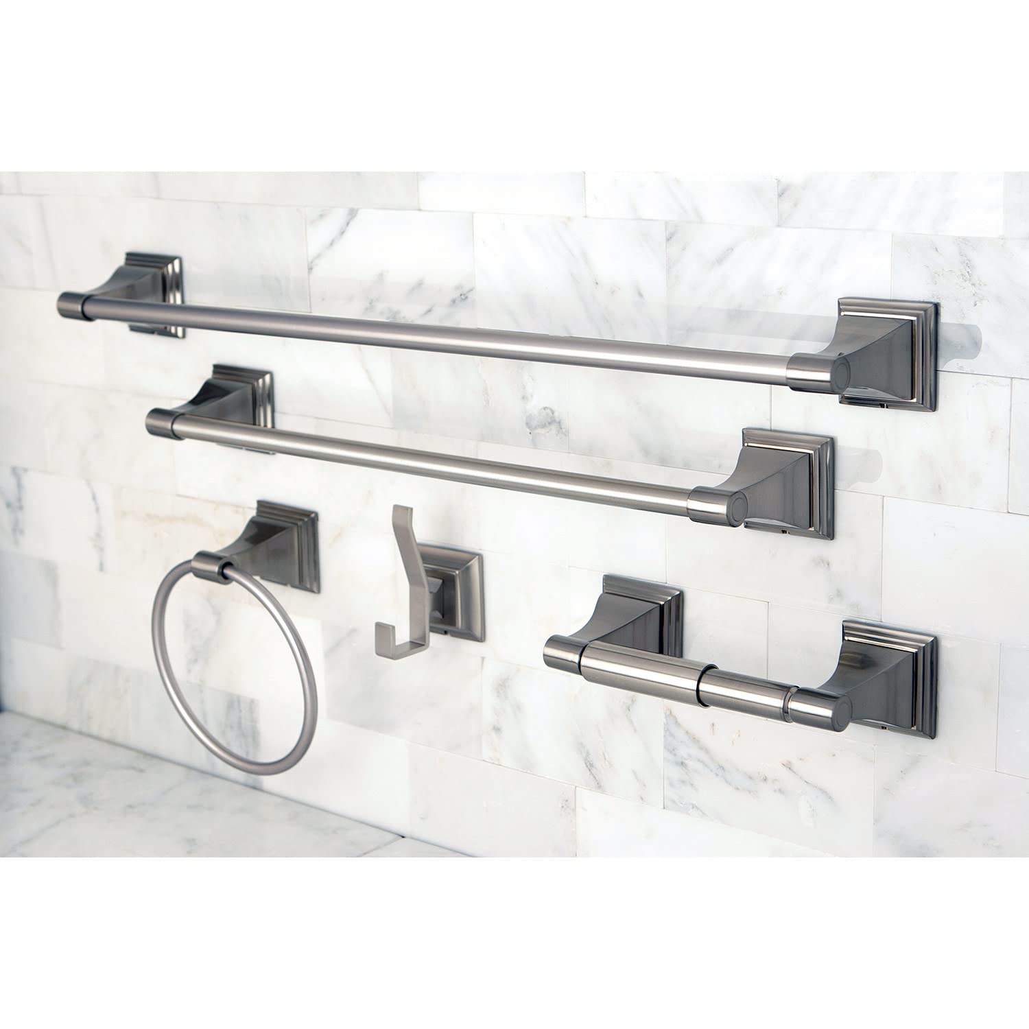 Kingston Brass BAHK61212478PN Monarch 5-Piece Bathroom Accessory Set  Polished Nickel