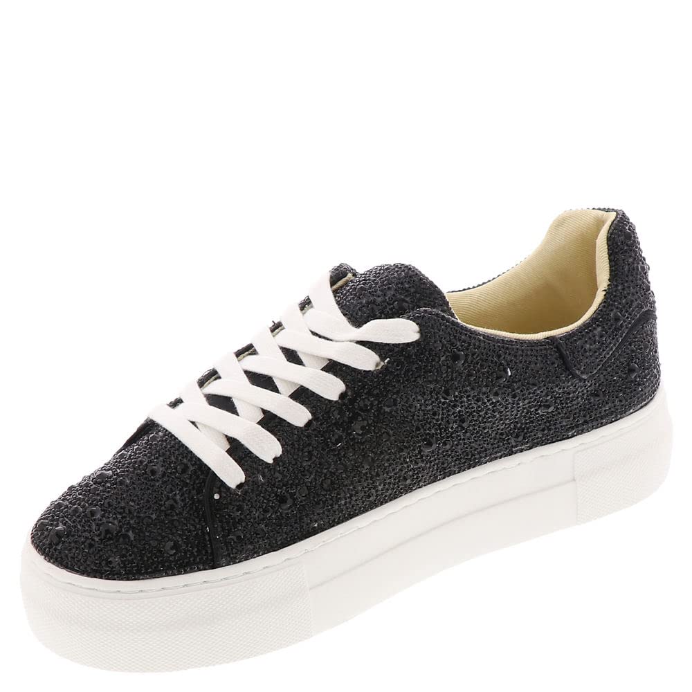 Betsey Johnson Womens Sidny Sneaker, Black, 95