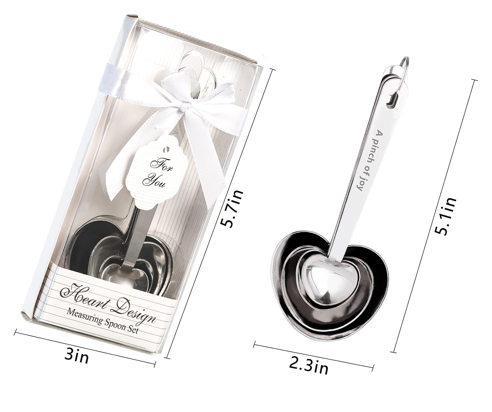 30 Packs Love Design Heart Shape Measuring Spoon Set For Bridal Shower Favors Wedding Favors,Gifts, Decorations And Souvenirs Fo
