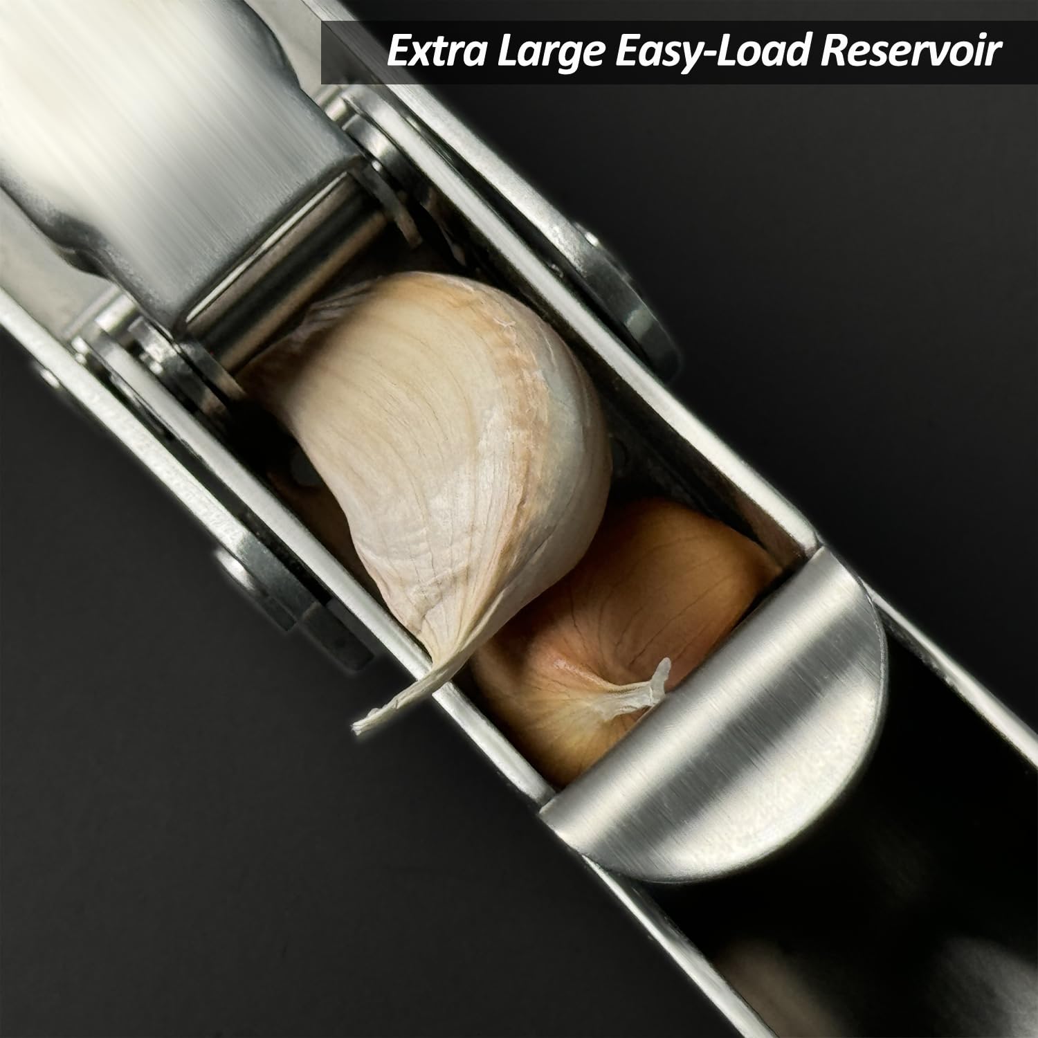 Vovoly Premium Garlic Press Stainless Steel, No Need To Peel Garlic Presser, Heavy Duty Professional Grade Double Lever-Assisted