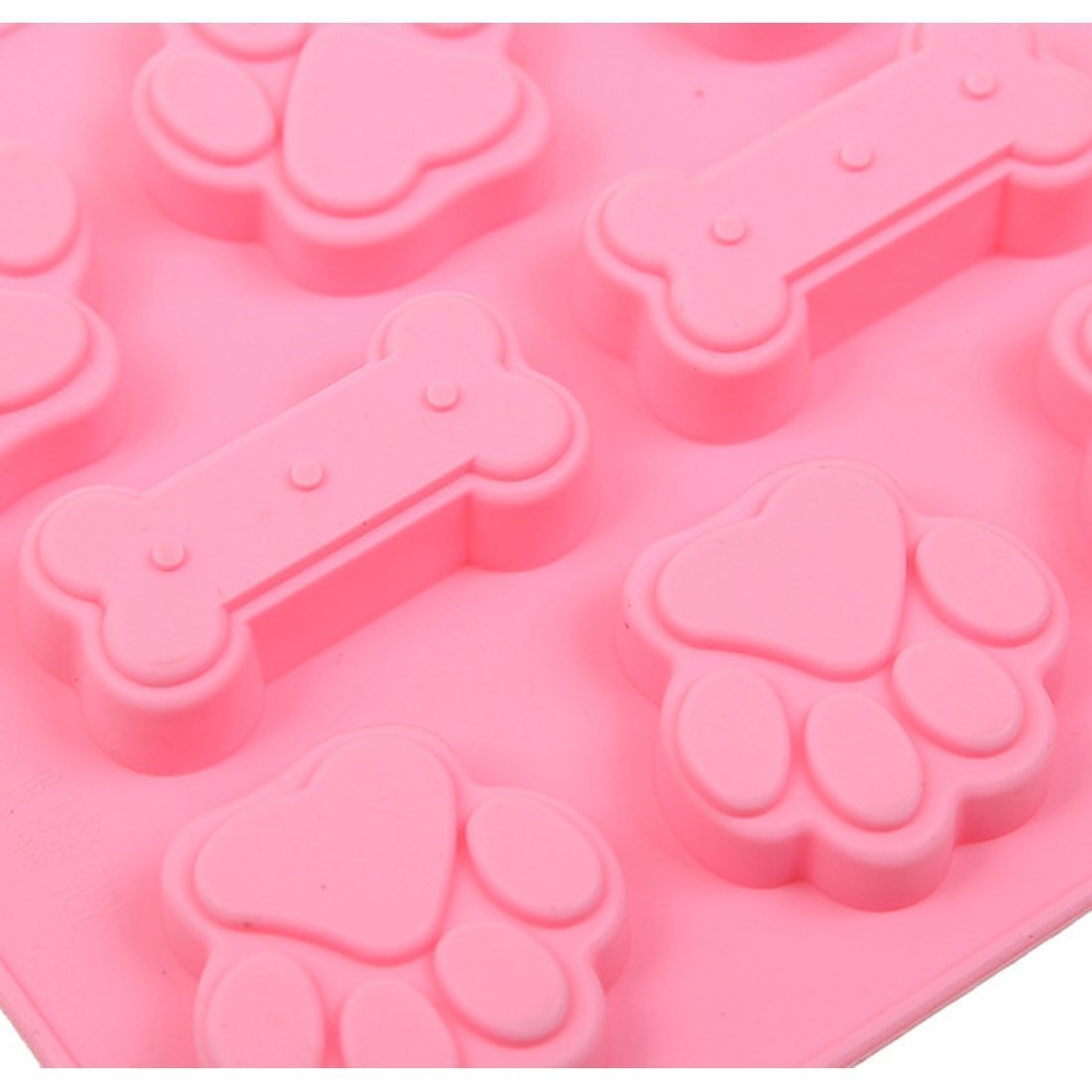 Silicone Molds Pet Paw Print With Bone Treat Dog Candy Chocolate Soap 3 Pack Mold
