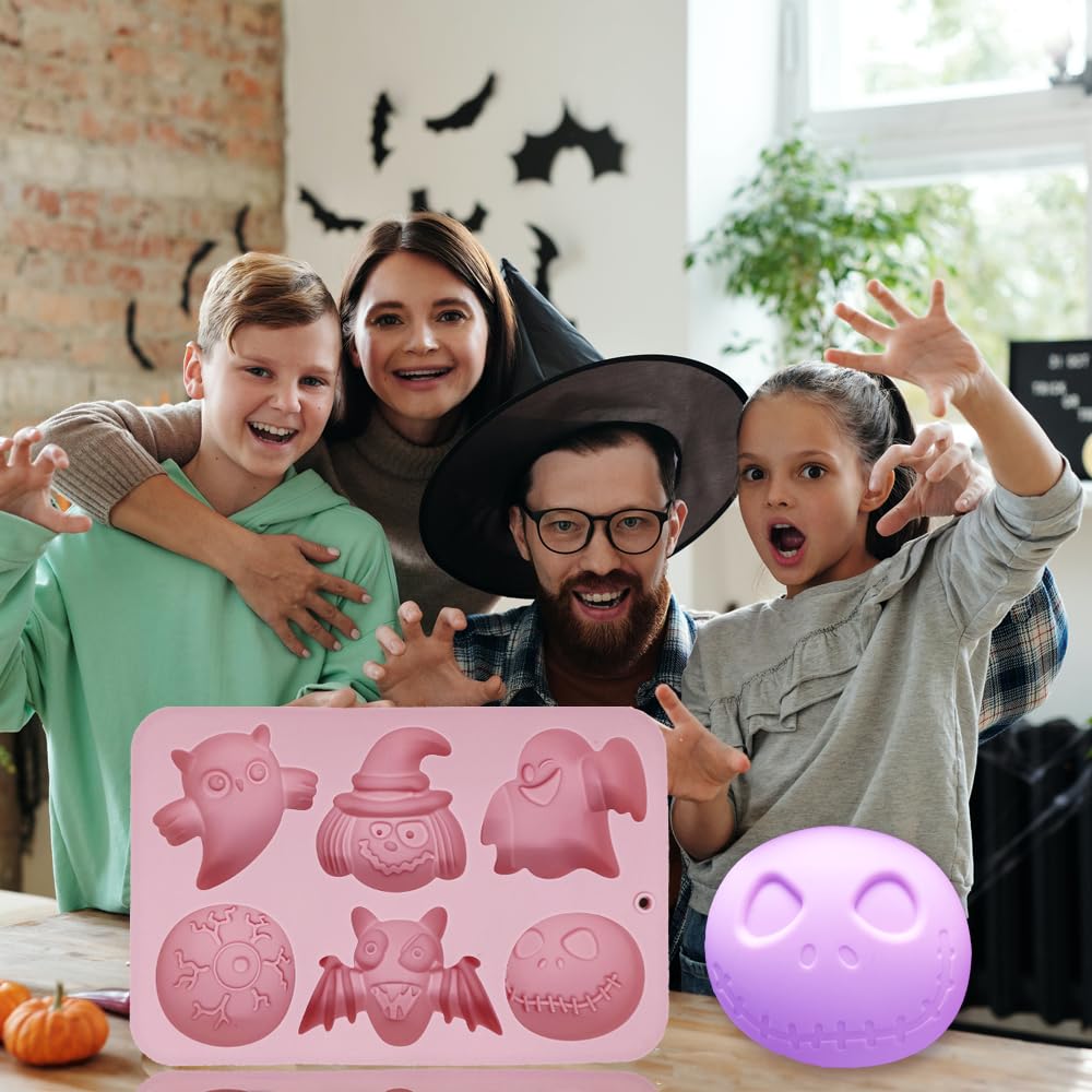 Cartoon Spooky Silicone Molds, 2 Pack Halloween Themed Elf Molds For Aromatherapy Candles Chocolate Pudding Dessert Jelly Handma