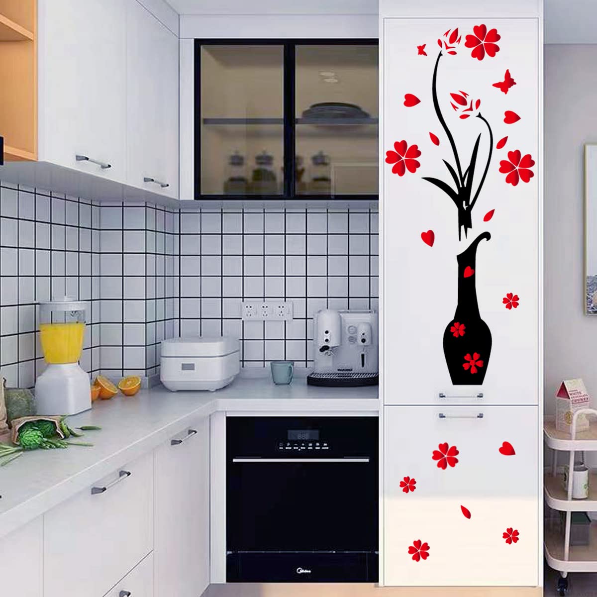 Kitchen Wall Decor Stickers Kitchen Quotes This Kitchen Is Seasoned With Love Red Heart Butterfly Wall Sticker Removable Wall De