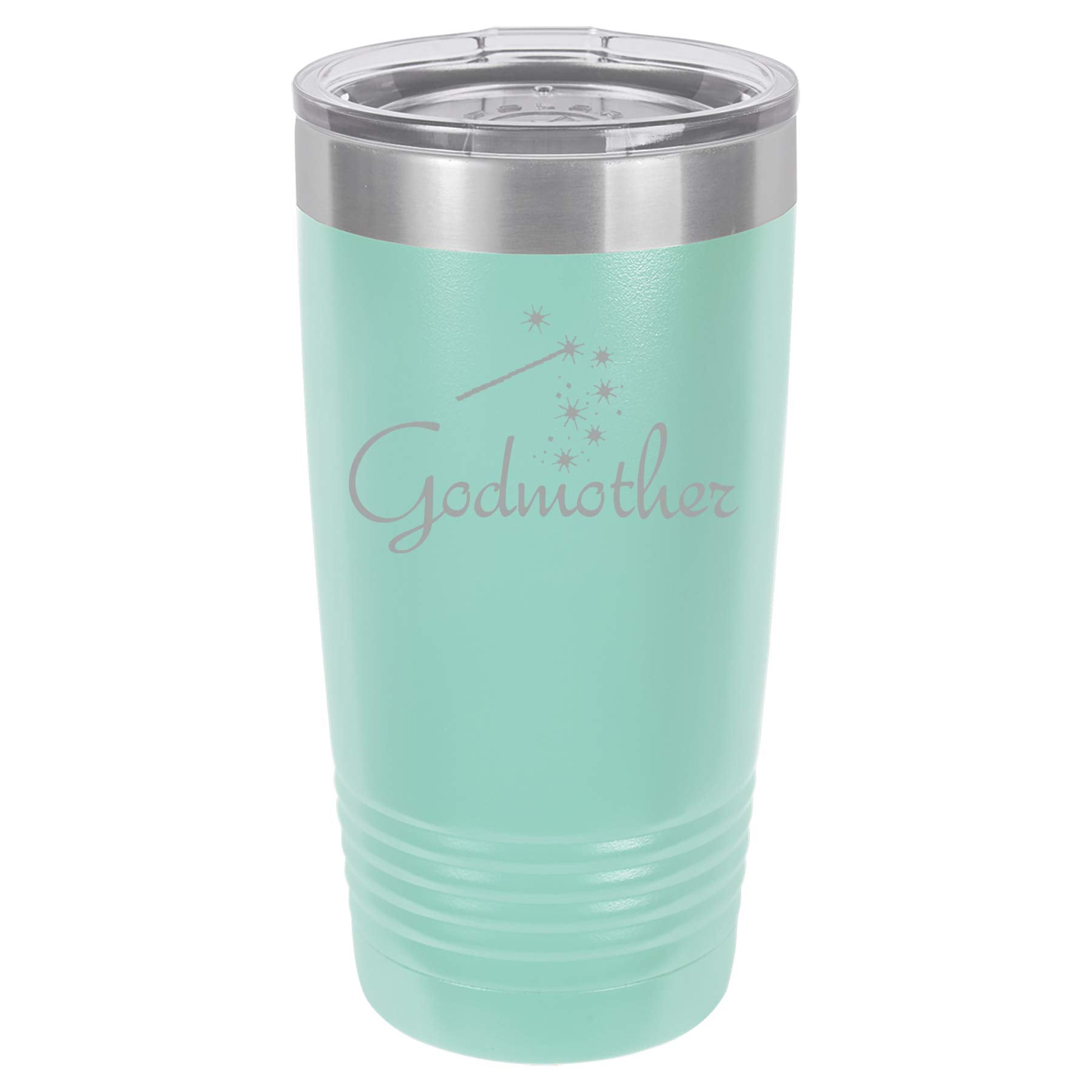 Tumbler Stainless Steel Vacuum Insulated Travel Mug Godmother (Teal, 20 Oz)