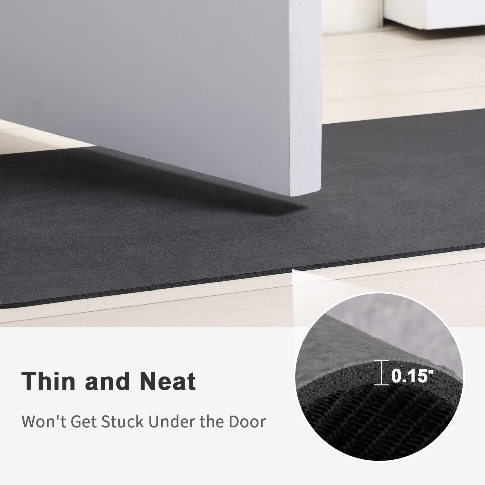 Stiio Bath Mat for Bathroom 17x29 inches  Super Absorbent Quick Dry Bath Rug  Rubber Non-Slip Thin Bathroom Rug Fit Under Door  Easy Clean Washable Shower Mat for Kitchen  Bathtub  Sink  Dark Grey