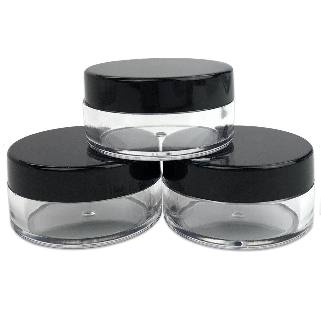 Beauticom (Quantity: 20 Pieces) 10G/10Ml Round Clear Jars With Black Lids For Lotion, Creams, Toners, Lip Balms, Makeup Samples
